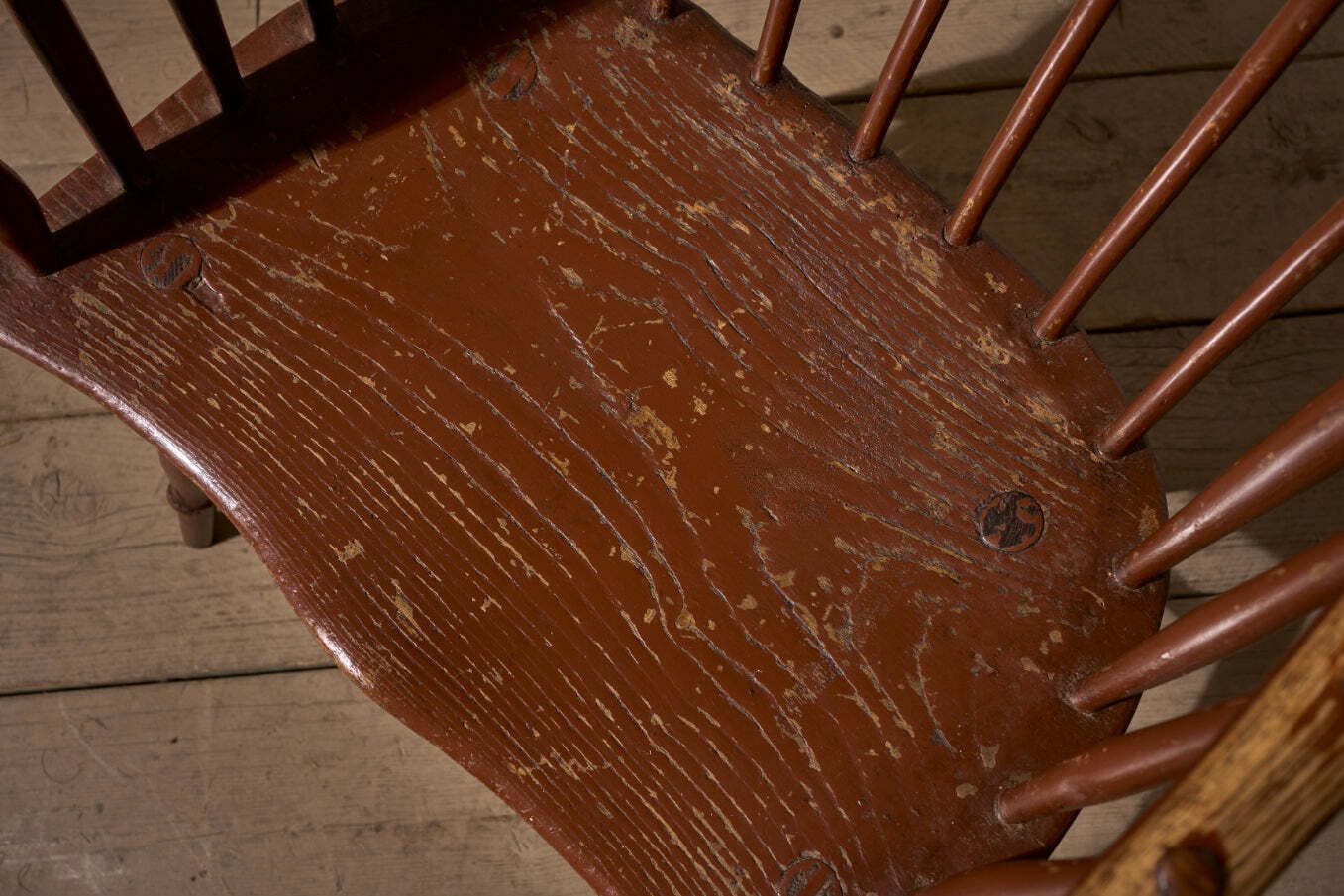 18th Century Original Brown Painted Hoop Back Windsor Chair photo vinterior