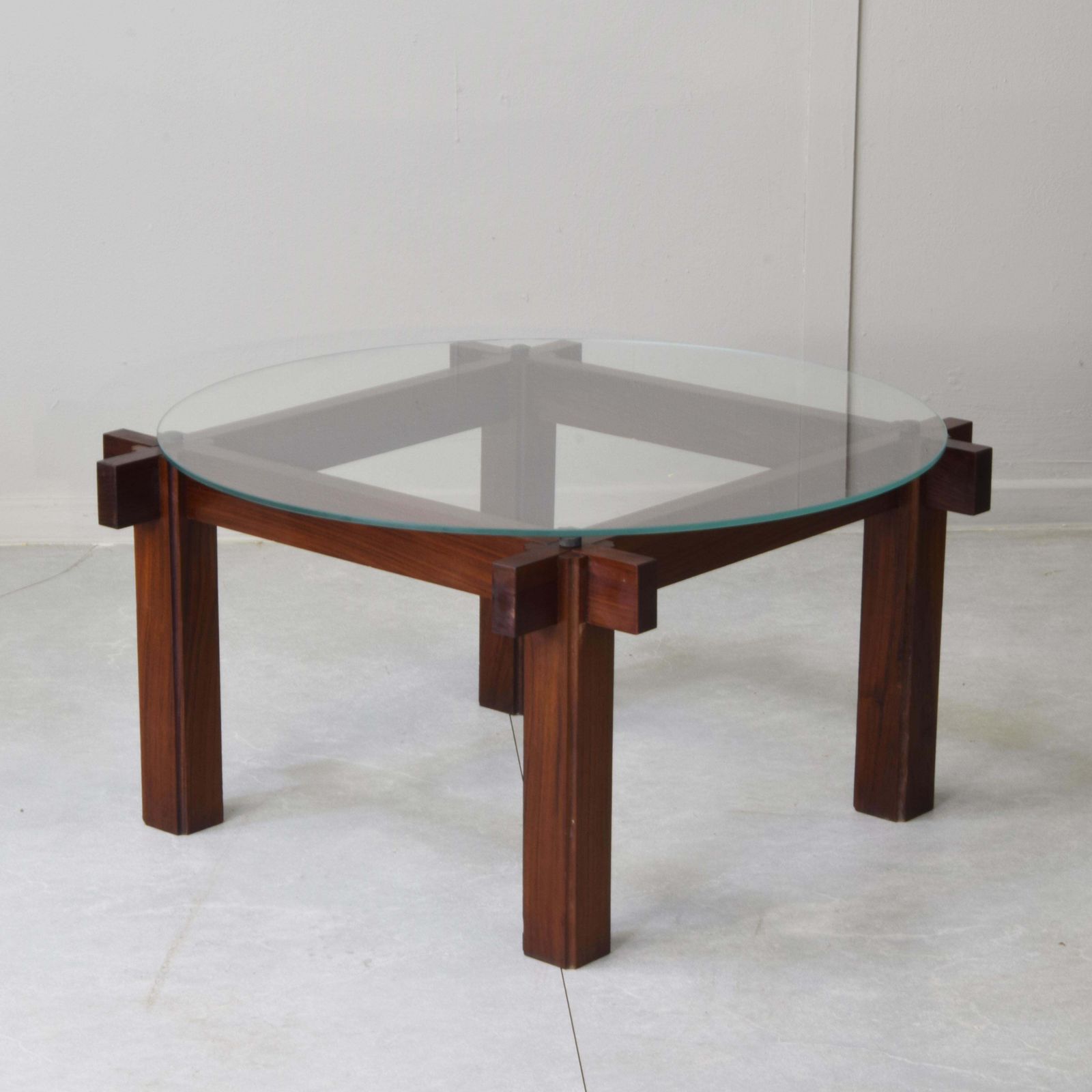 Ico Parisi Mid Century Modern Coffee Table Glass And Teak 1965 photo 712.0