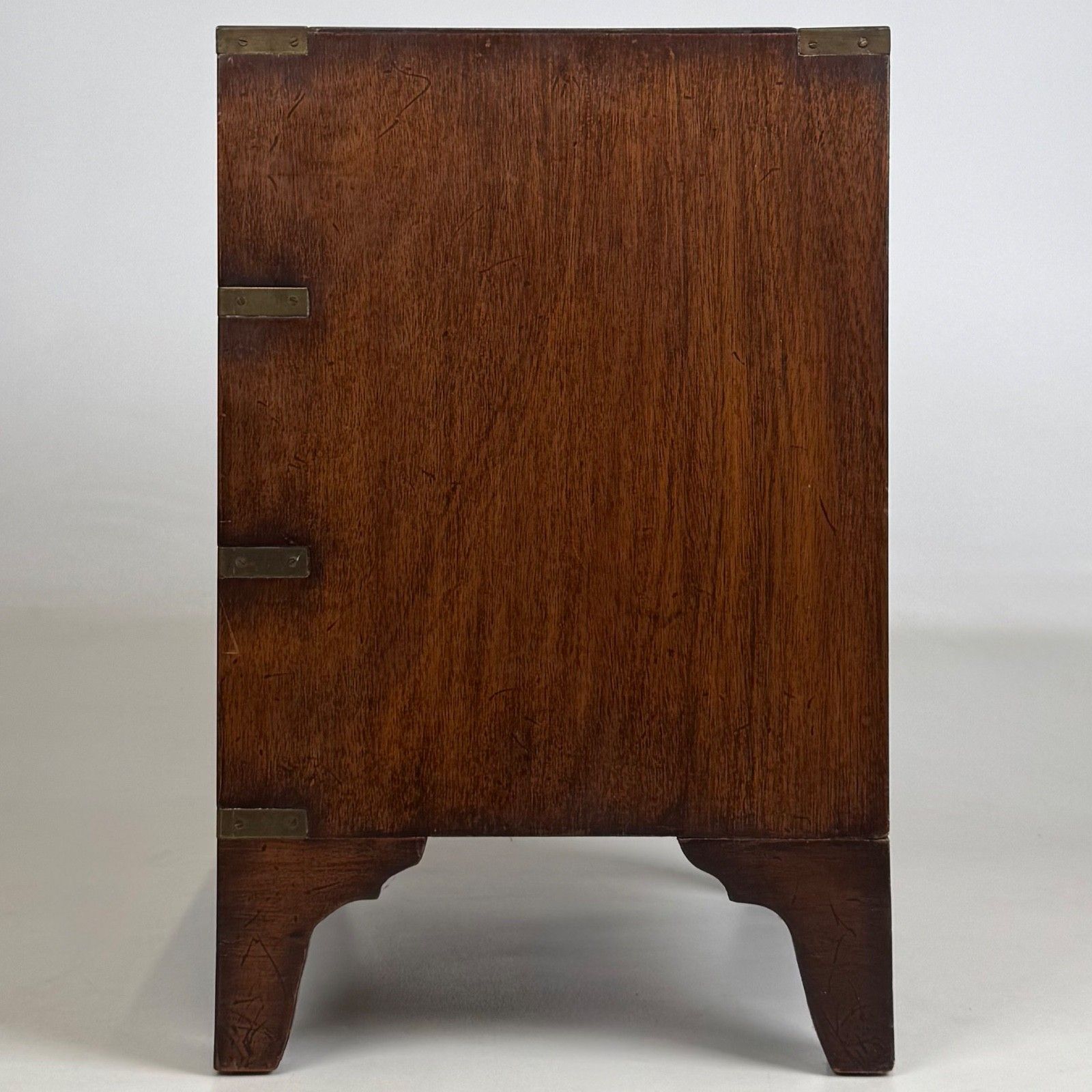 Antique 20th Century Small Campaign Style Chest Of Drawers ( Af 5786 ) photo for sale