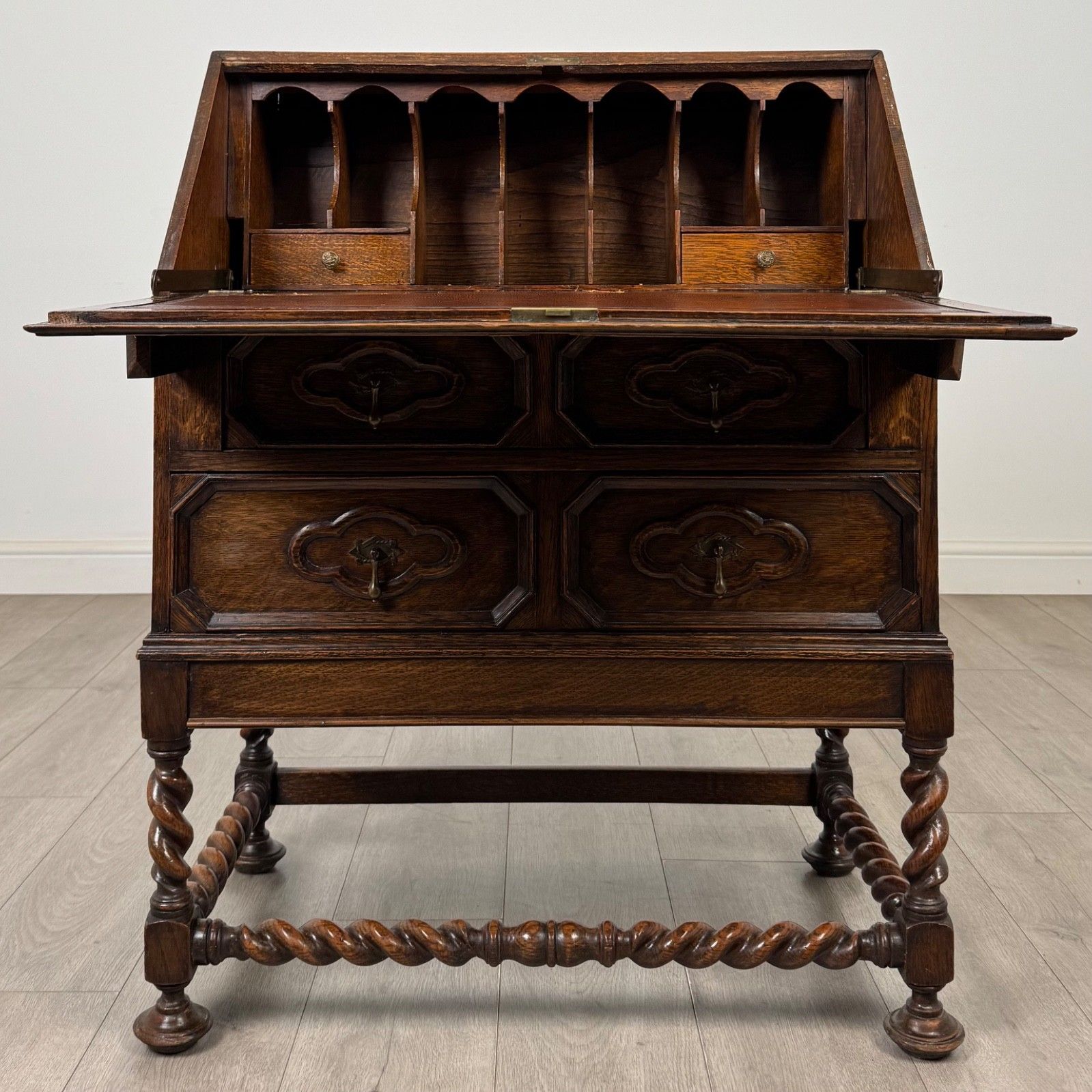 Antique 20th Century Jacobean Style Bureau In Oak ( Af 5772 ) photo furniture