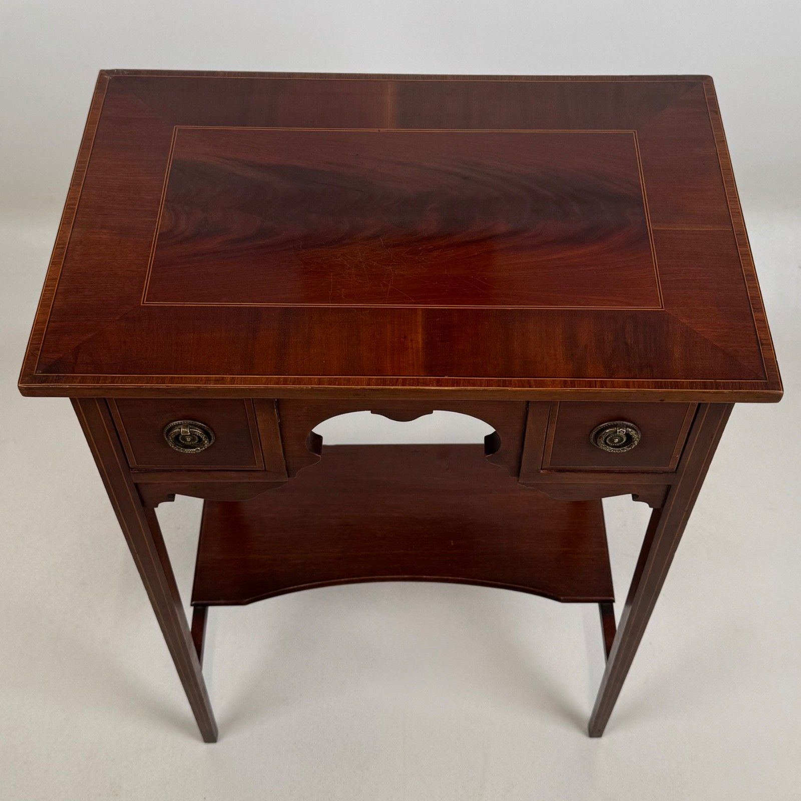 photo furniture Antique 20th Century Edwardian Side Table In Mahogany ( Af 5789 )