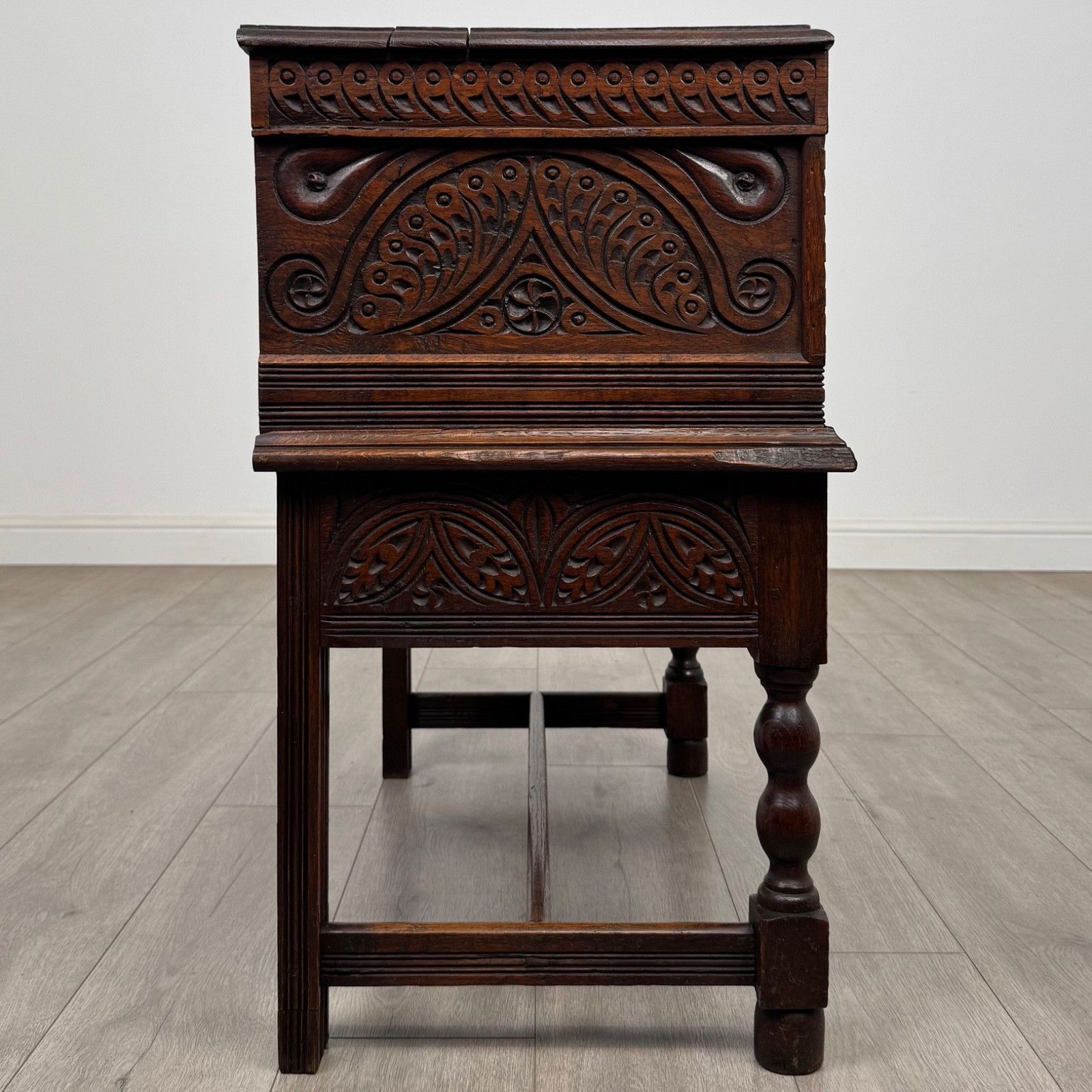 Antique 19th Century Carved Victorian Chest On Stand In Oak ( Af 5799 ) photo buy