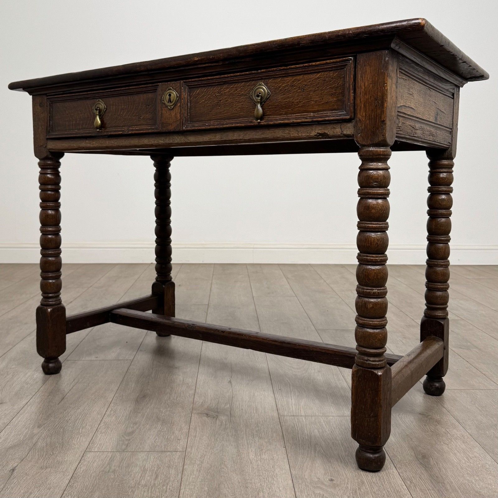 Antique 18th Century Georgian Bobbin Turned Writing Table In Oak ( Af 5757 ) photo furniture