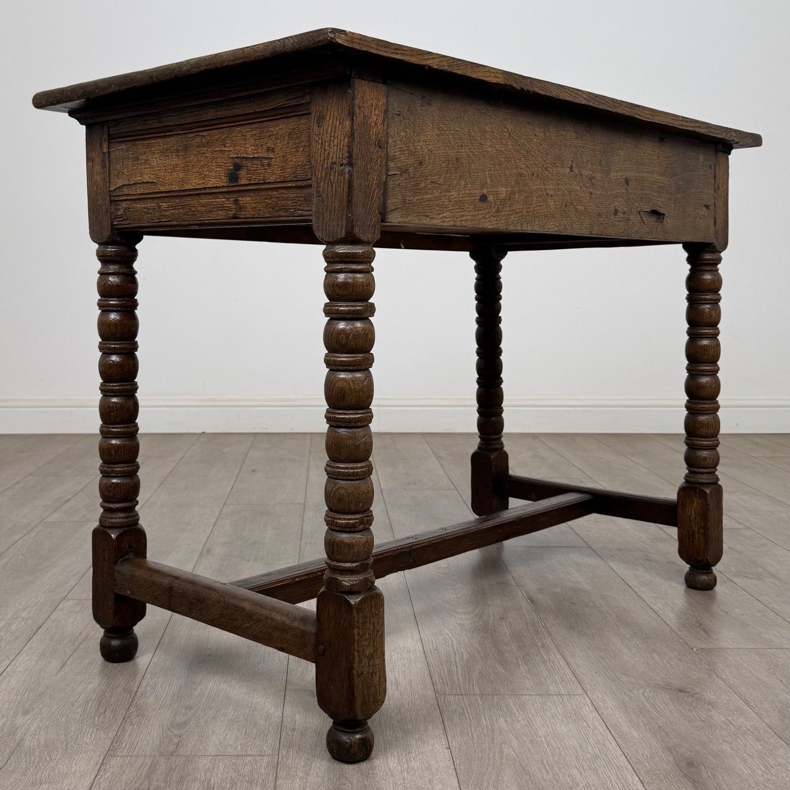Antique 18th Century Georgian Bobbin Turned Writing Table In Oak ( Af 5757 ) photo Furniture