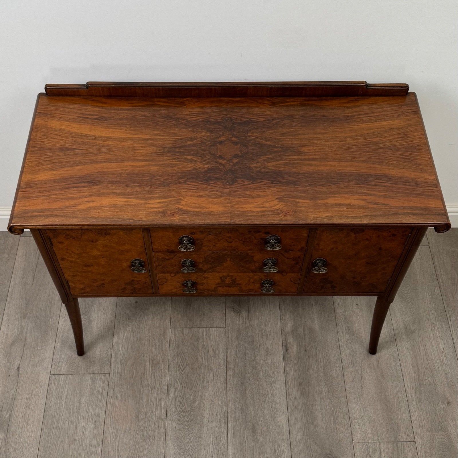 photo for sale Antique 20th Century Edwardian Sideboard In Burr Walnut ( Af 5775 )