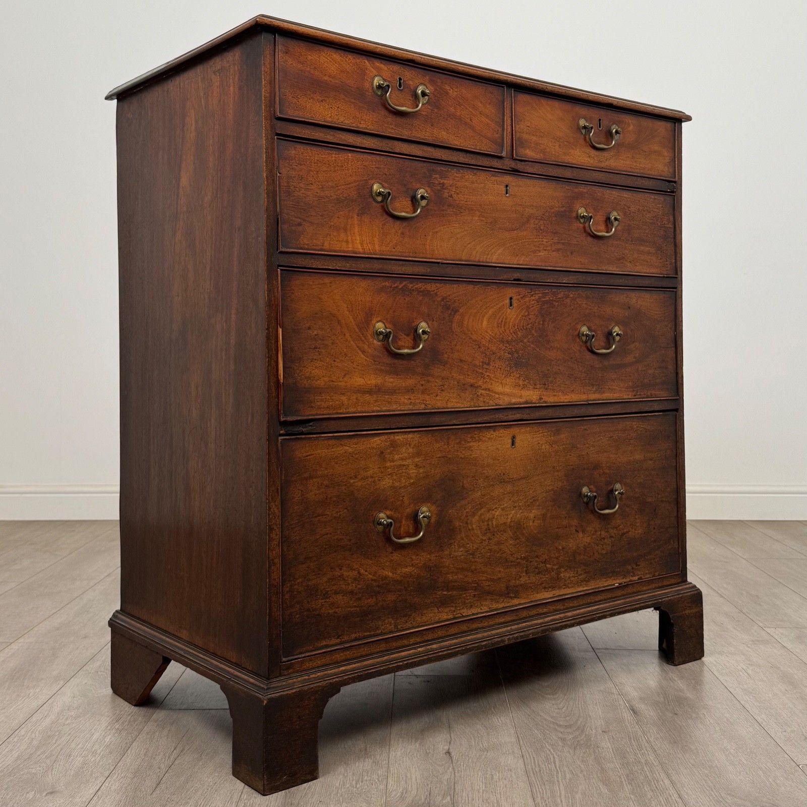 Antique 18th Century Georgian Mahogany Chest Of Drawers ( Af 5755 ) photo vintage