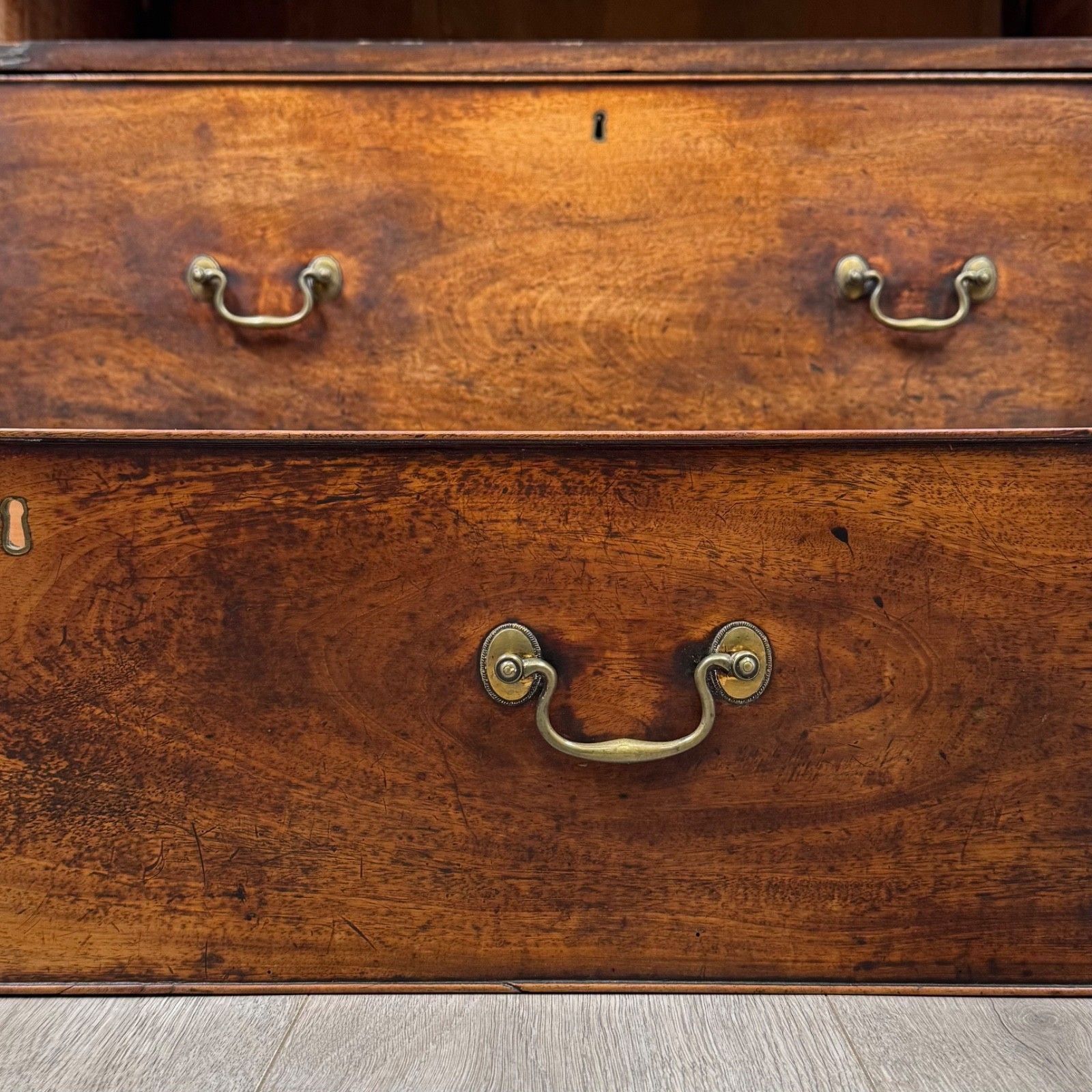 Furniture Antique 18th Century Georgian Mahogany Chest Of Drawers ( Af 5755 ) photo