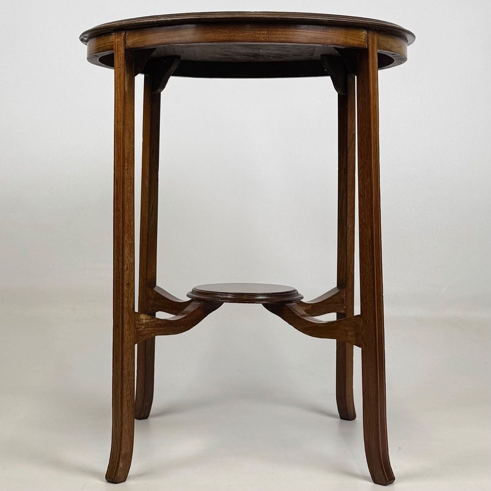 Antique 20th Century Round Edwardian Side Table In Mahogany ( Af 5784 )