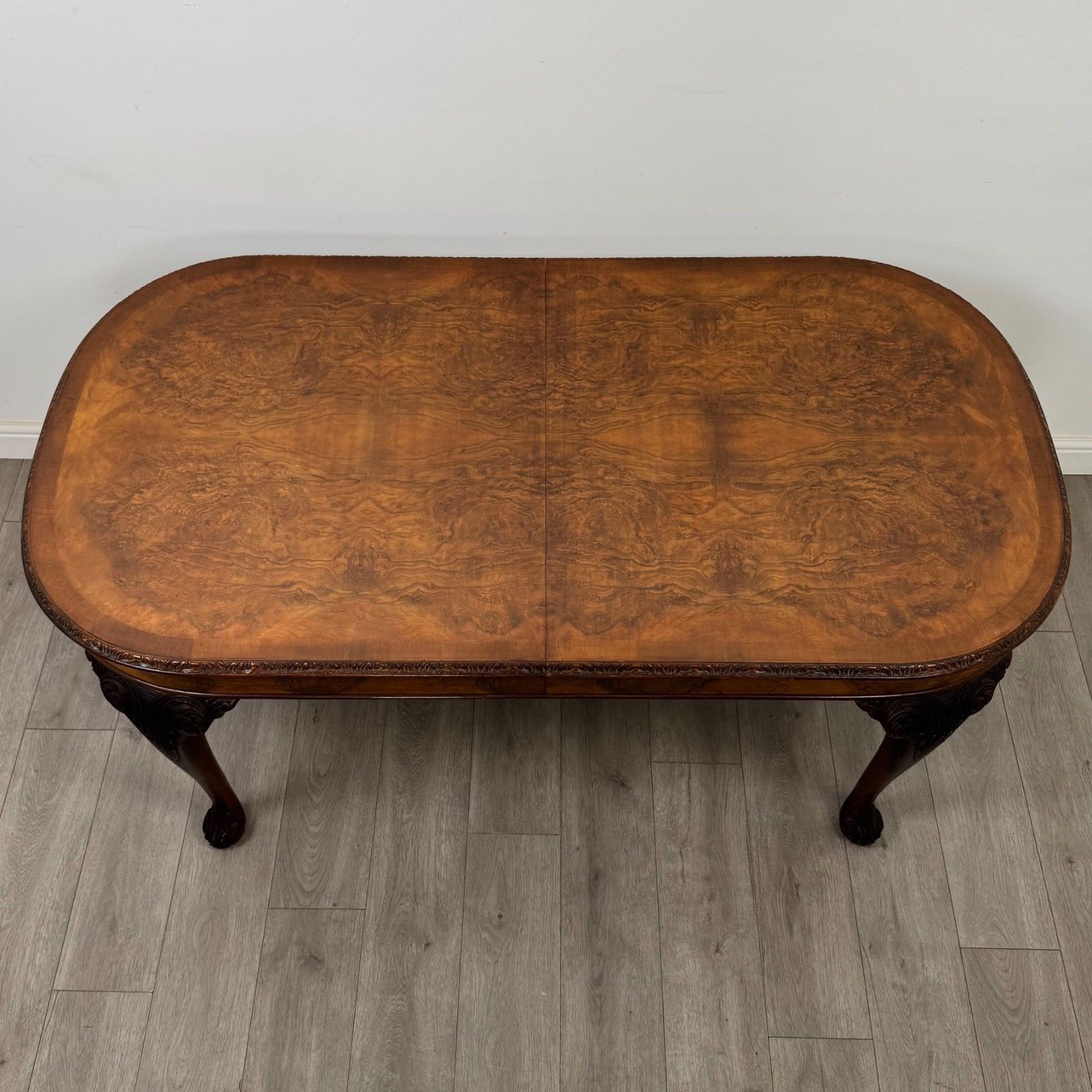 Antique 20th Century Edwardian Burr Walnut Dining Table ( Af 5810 ) photo Furniture