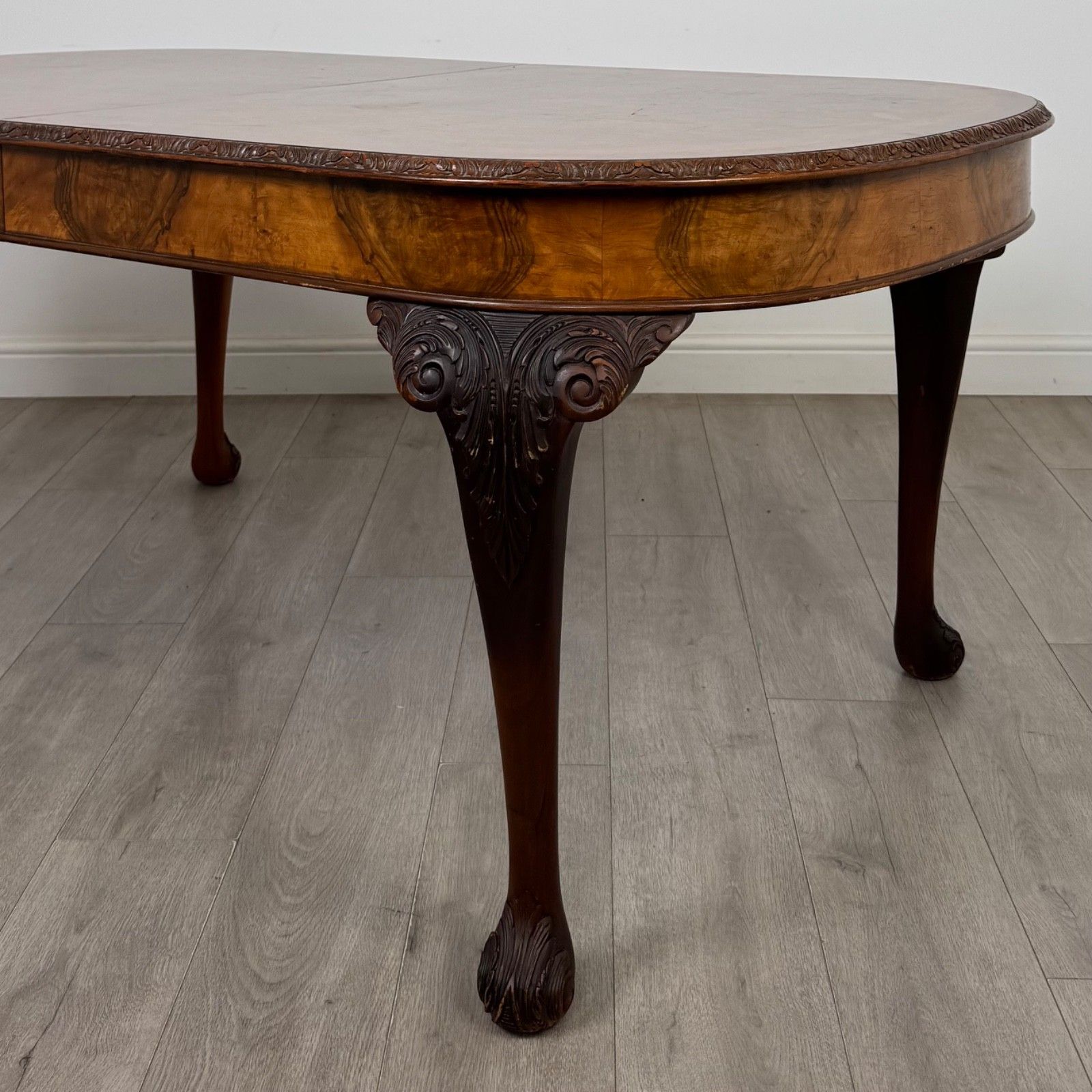 Antique 20th Century Edwardian Burr Walnut Dining Table ( Af 5810 ) photo 685.0
