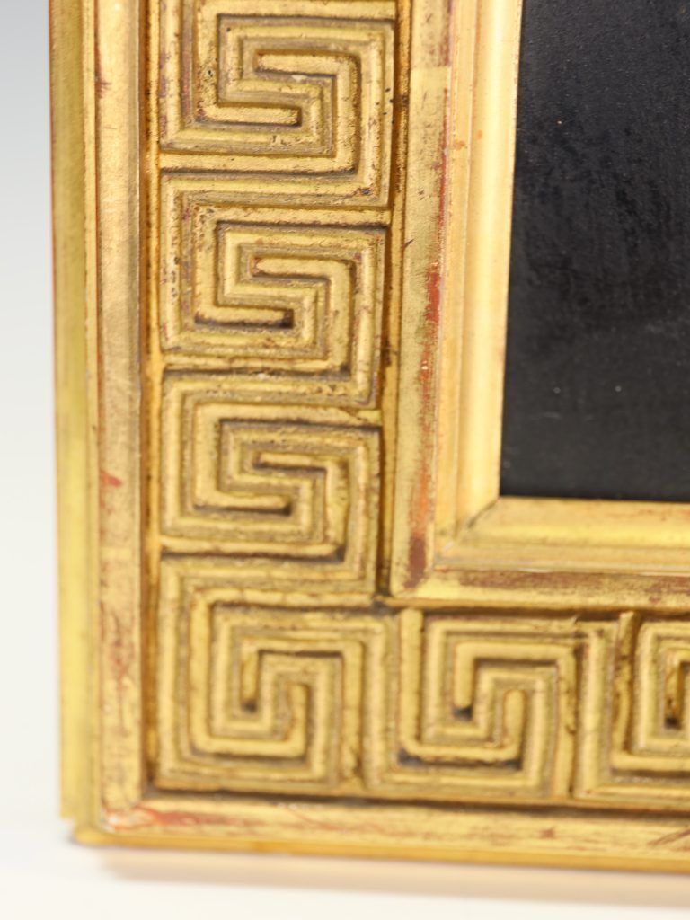 1449.95 19th Century Neoclassical Oil Painting Of Dancing Nymphs, Gilt Greek Key Frame photo