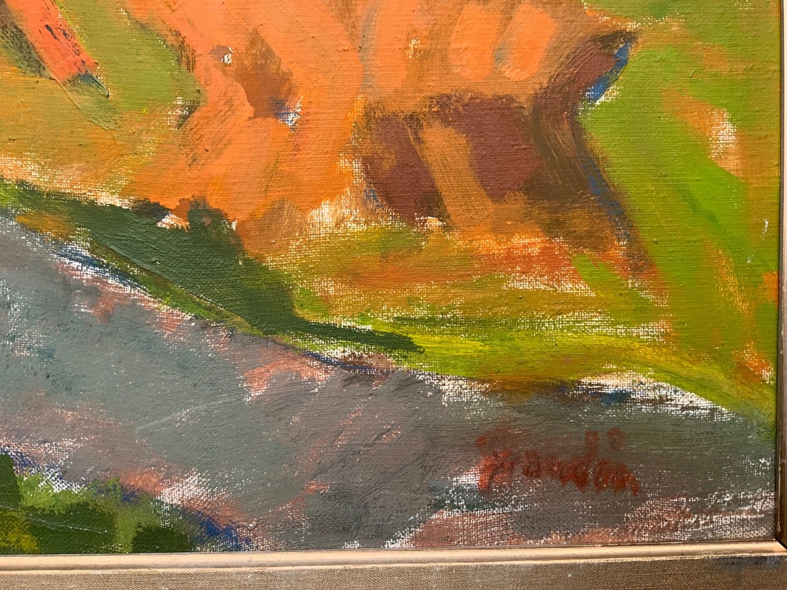 photo for sale Svan Grandin (1906  1982) Vintage Painting Landscape, Signed, 62cm X 72cm