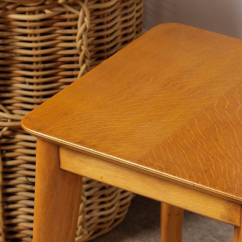 Pair Of Mid Century Honey Oak Homeworthy Stools / Stands photo 345.0