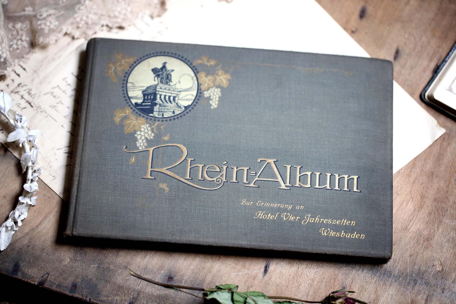 Antique Book Rhein Album German Souvenir photo vintage