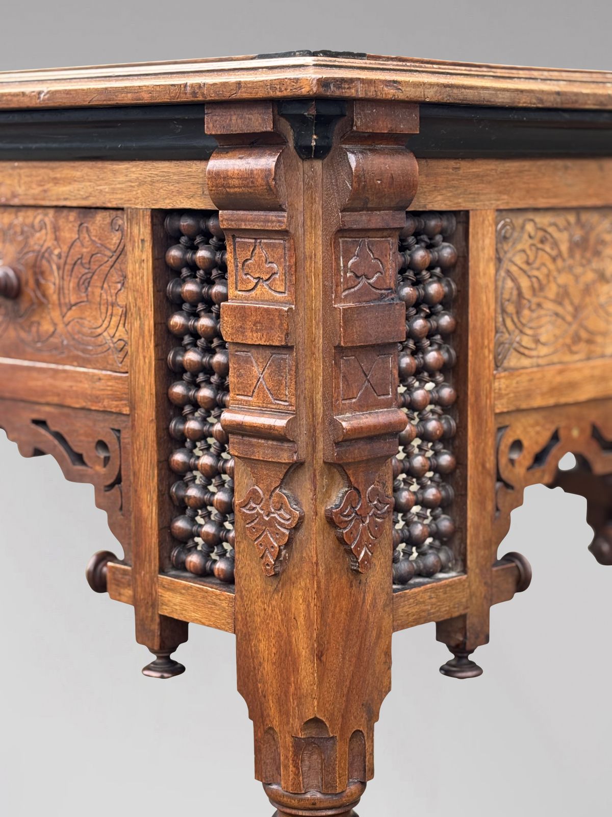 19th Century Aesthetic Movement Moorish Walnut & Inlay Table photo vinterior