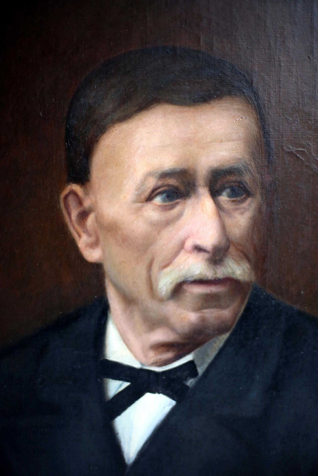 Original Antique Male Portrait Painting French Man Oil On Canvas photo for sale