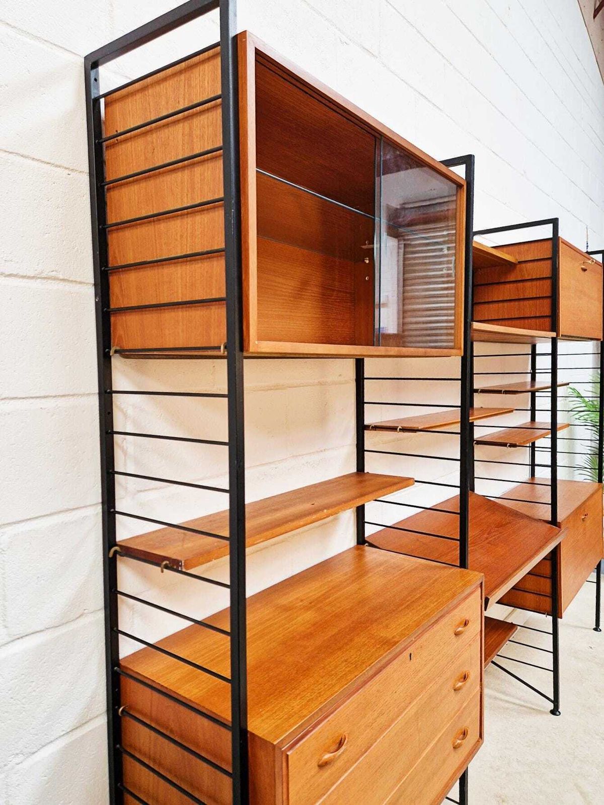 Staples Ladderax Vintage 1960s Mid Century 3 Bay Danish Design Cabinet Sideboard Shelf System Pg099 photo furniture