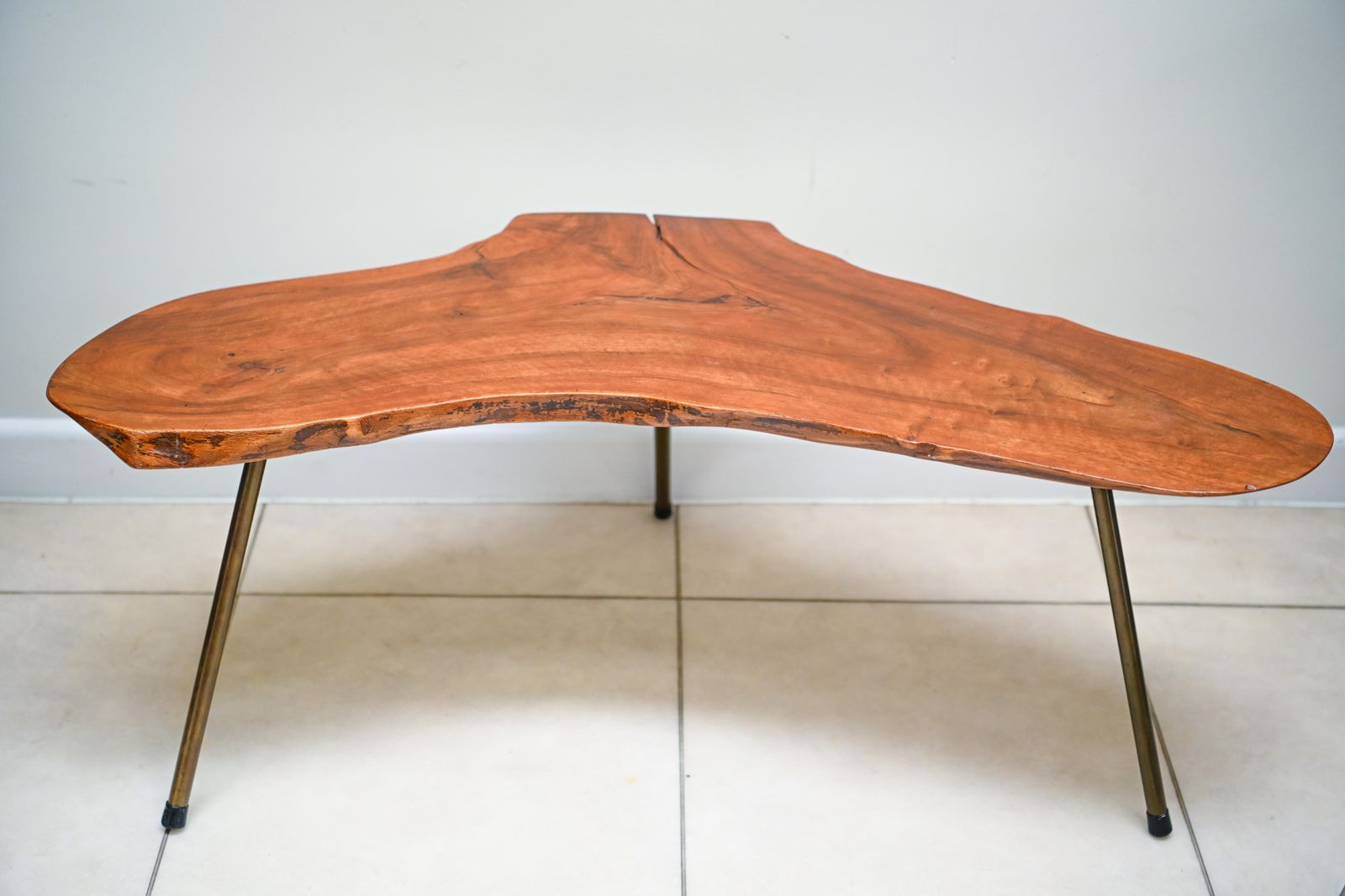 Mid Century Freeform Live Edge Tripod Coffee Table In The Manner Of Carl Auböck, C.1950s/60s photo Furniture