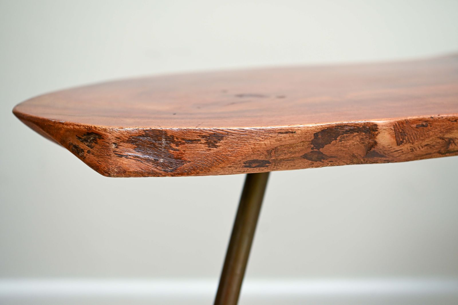 Mid Century Freeform Live Edge Tripod Coffee Table In The Manner Of Carl Auböck, C.1950s/60s photo furniture