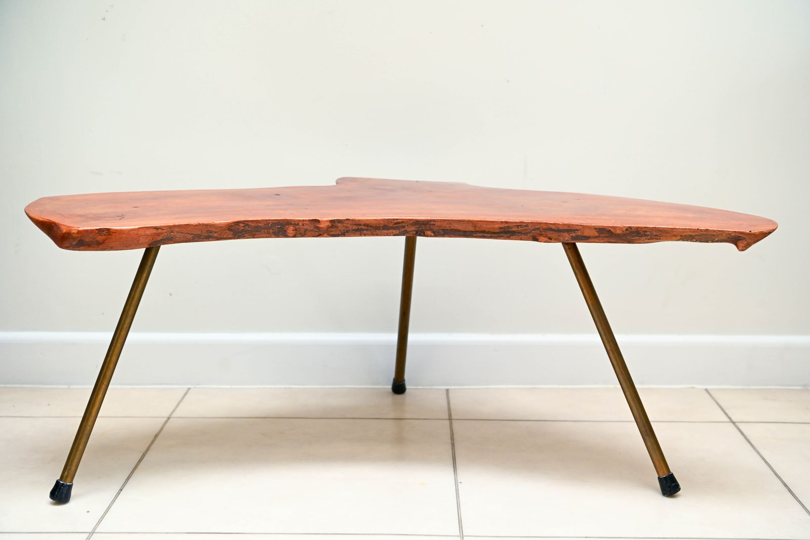 Mid Century Freeform Live Edge Tripod Coffee Table In The Manner Of Carl Auböck, C.1950s/60s photo Furniture