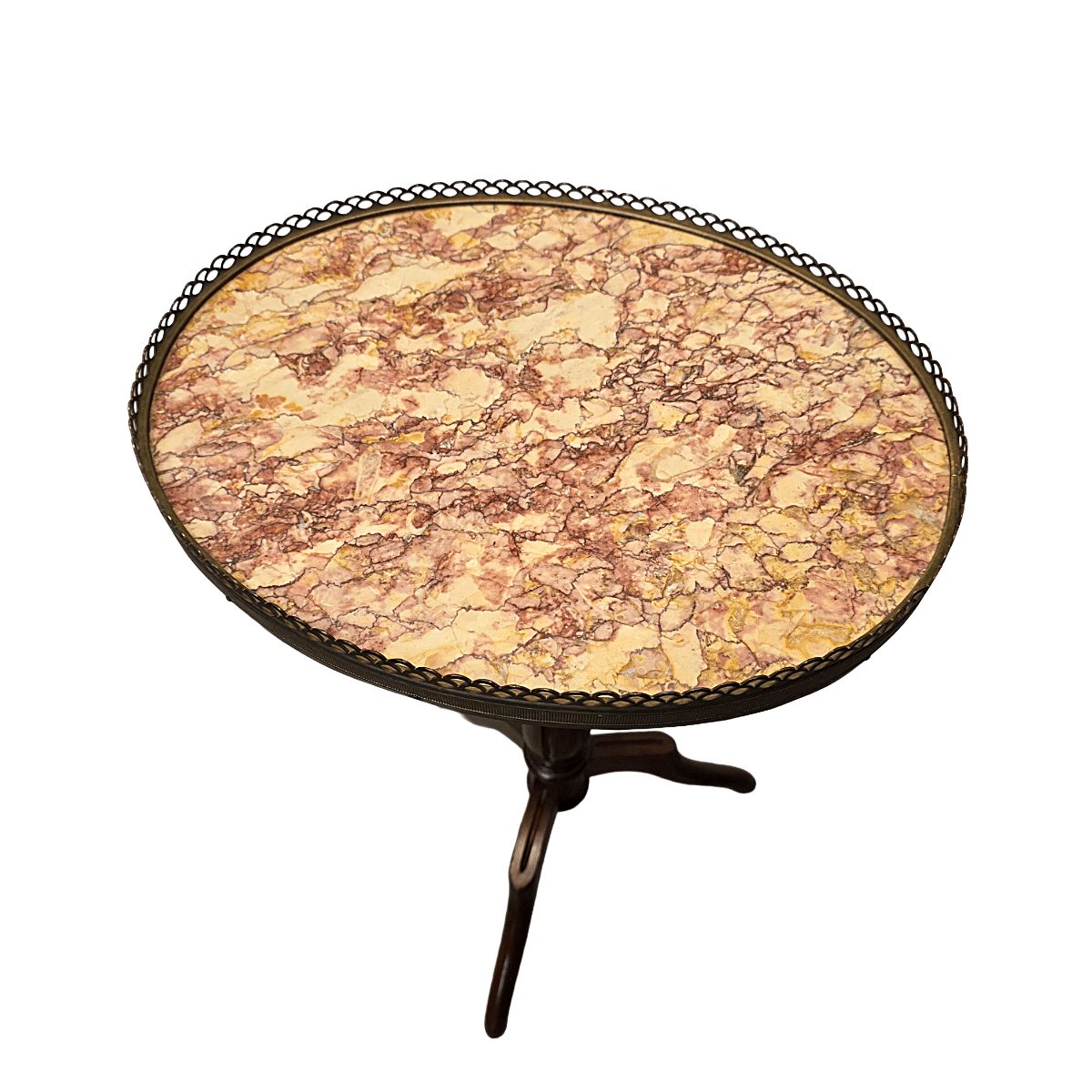Franse klassieke stijl bijzettafel met marmeren blad, jaren 1960/70 photo furniture