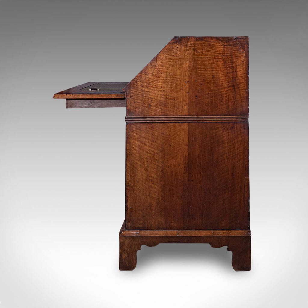 Antique Fall Front Bureau, English, Walnut, Writing Cabinet, Georgian, C.1750. photo vintage