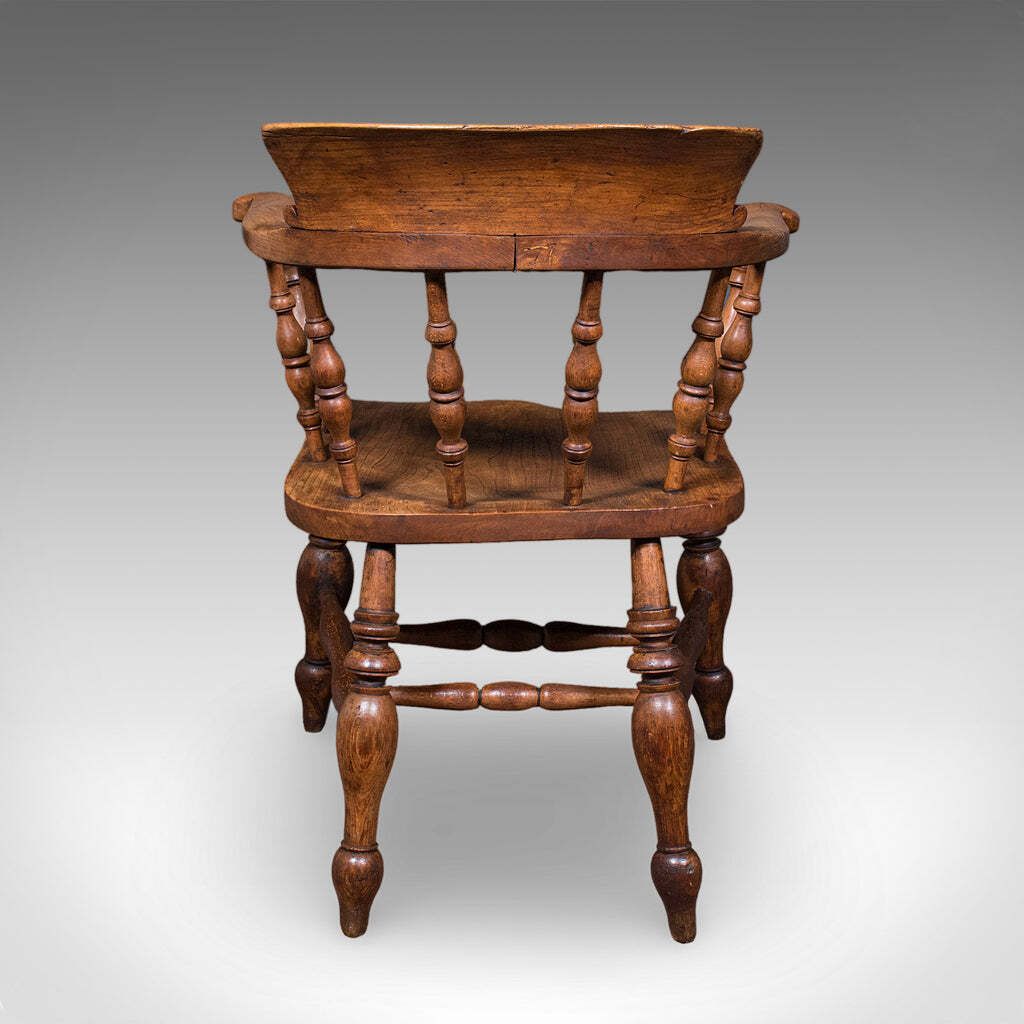 Pair Of Antique Country House Captain's Chairs, English, Smoker's Bow, Victorian. photo buy