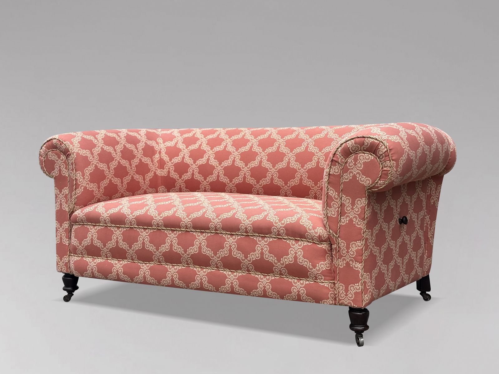 photo for sale 19th Century Victorian Period Upholstered Drop End Chesterfield Sofa