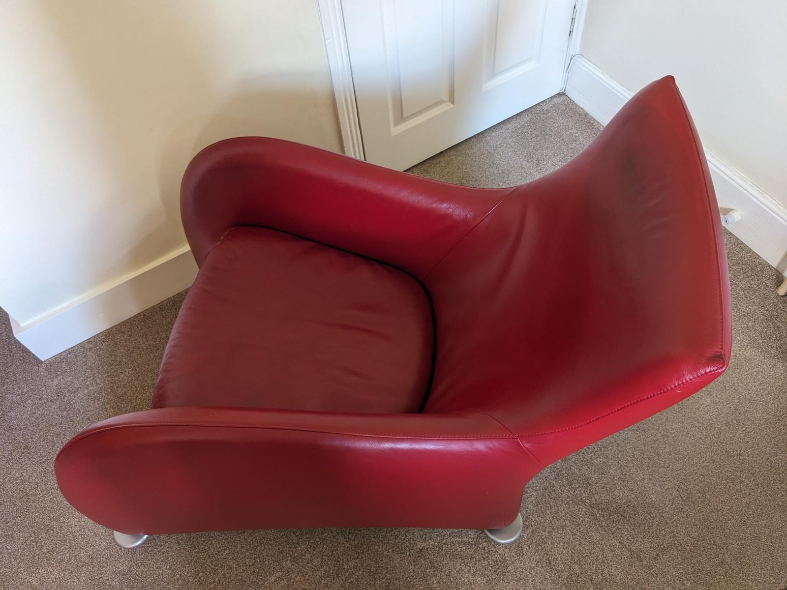 Loge Leather Lounge Chair And Footstool, By Gerard Van Den Berg For Montis photo for sale