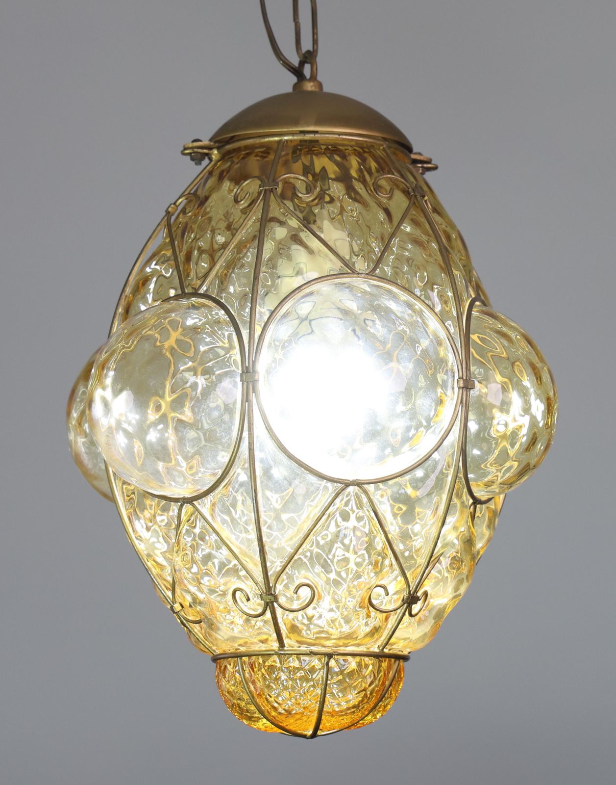 photo furniture Amazing Amber Vintage Venetian Lantern, Seguso Murano Glass, 1960s
