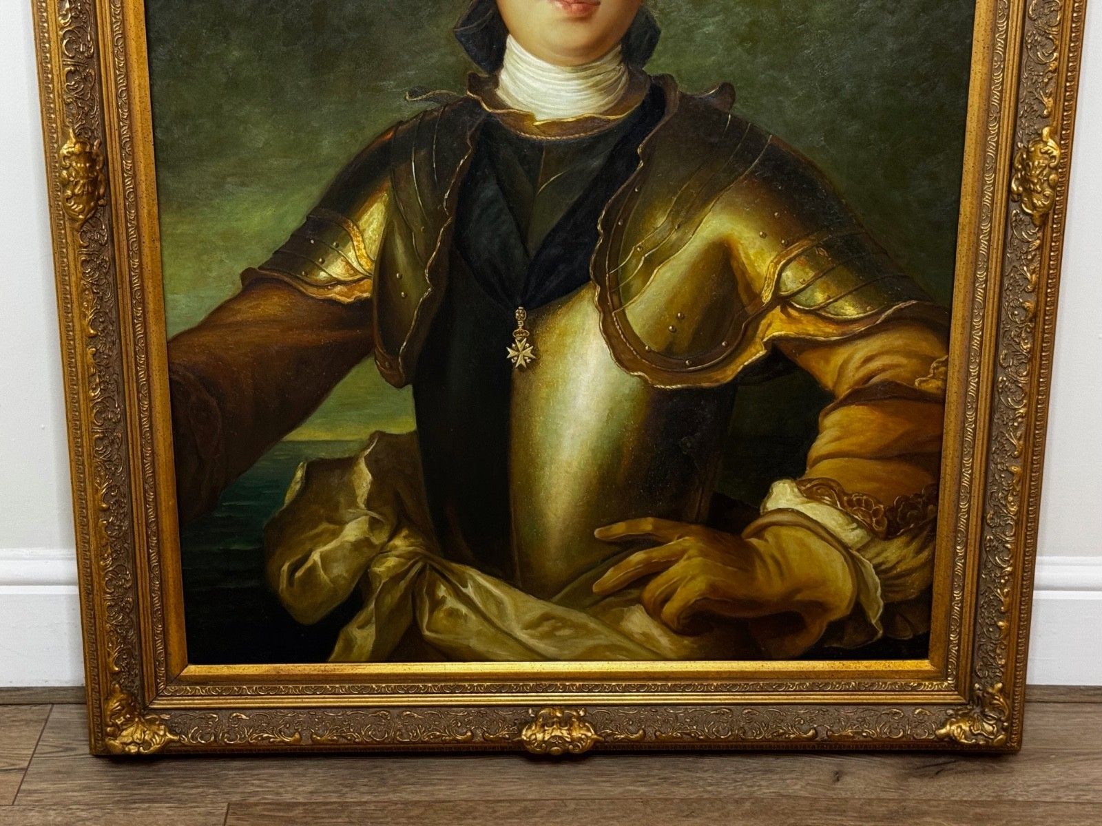 photo furniture Large Oil Portrait Jean Philippe Le Chevalier D'orléans Wearing Order Of Malta Armour After Jean François De Troy
