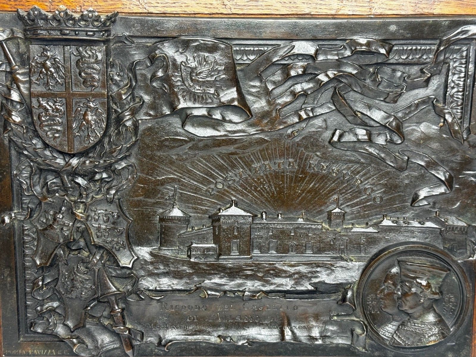 19th Century Bronze Sculpture Castello Sforzesco Milan Sforza Visconti Heraldry photo for sale