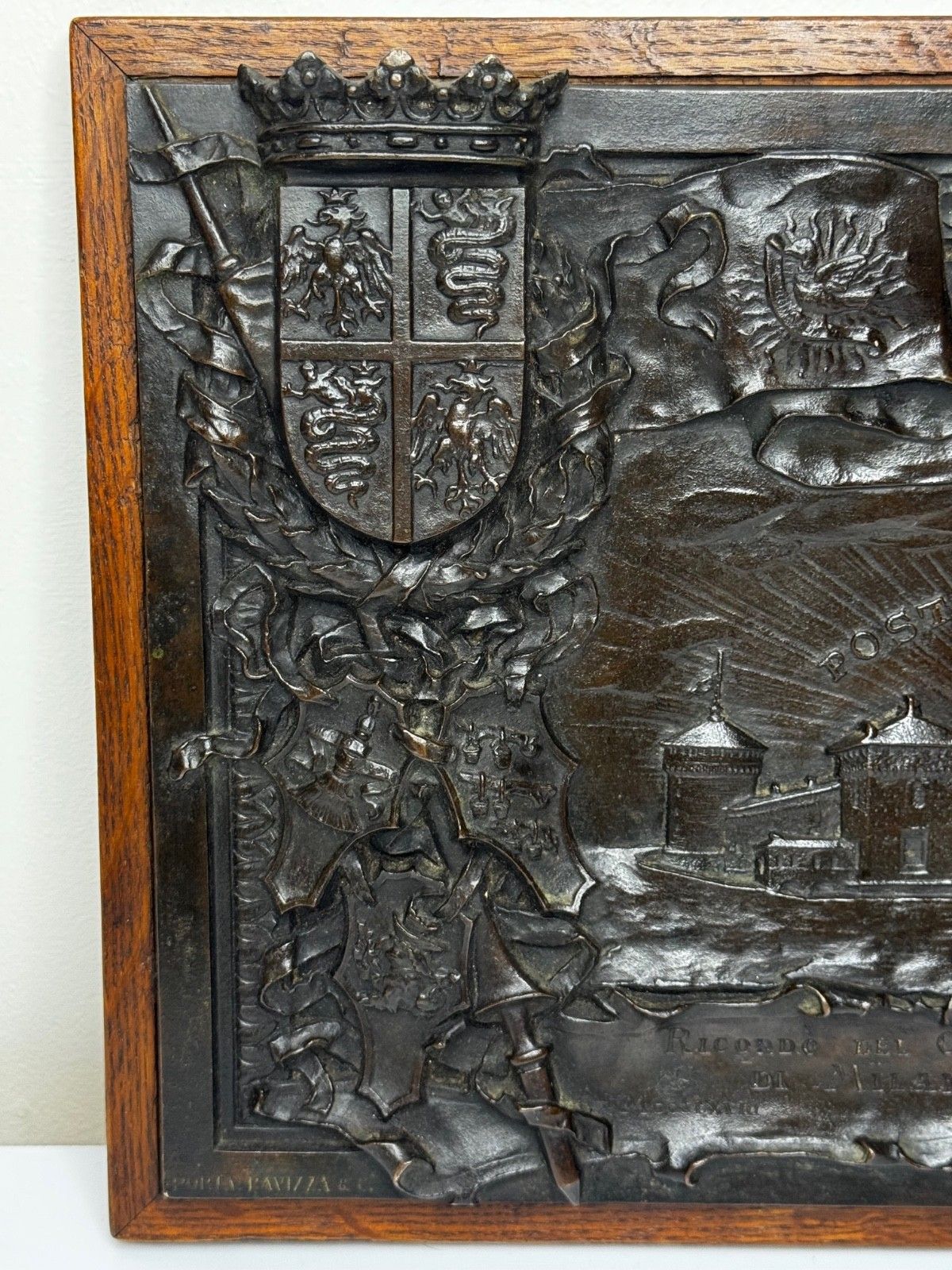 19th Century Bronze Sculpture Castello Sforzesco Milan Sforza Visconti Heraldry photo vintage