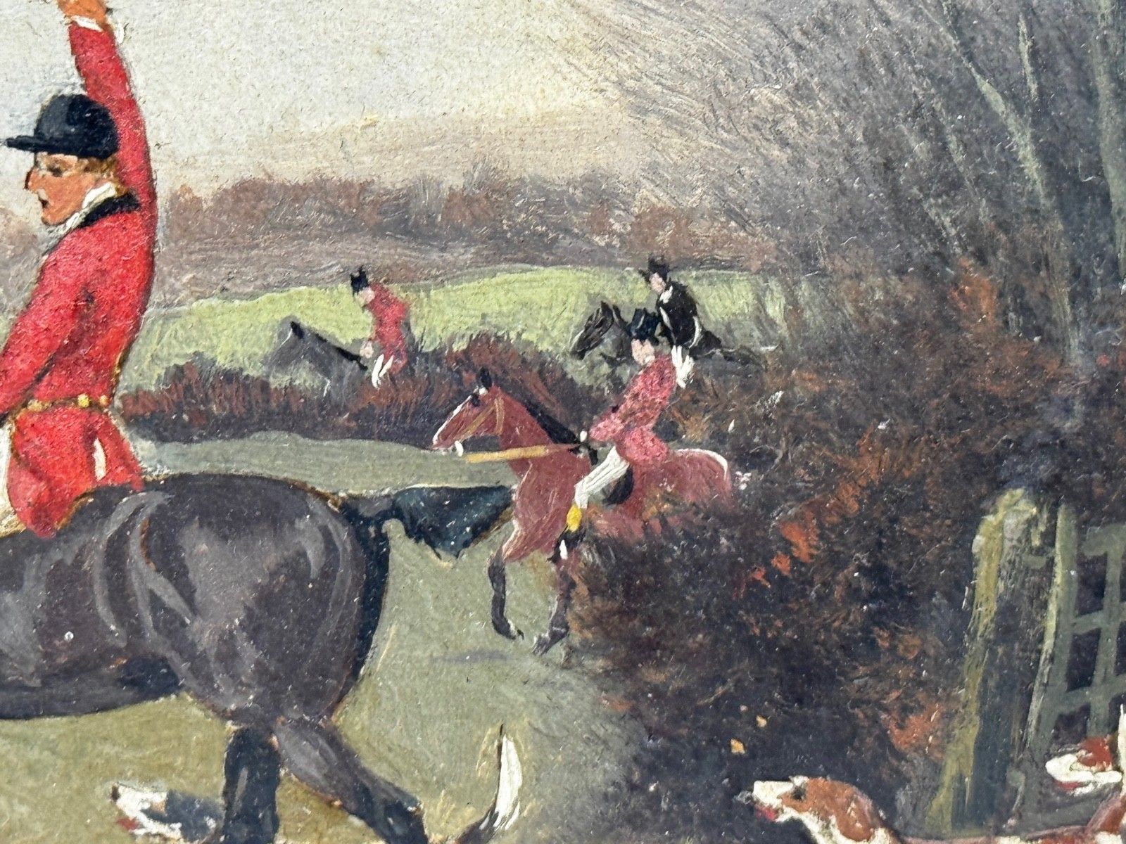 Victorian Oil Painting View Halloo (The Berkeley Hunt) C1880 By Charles Faulkner photo buy