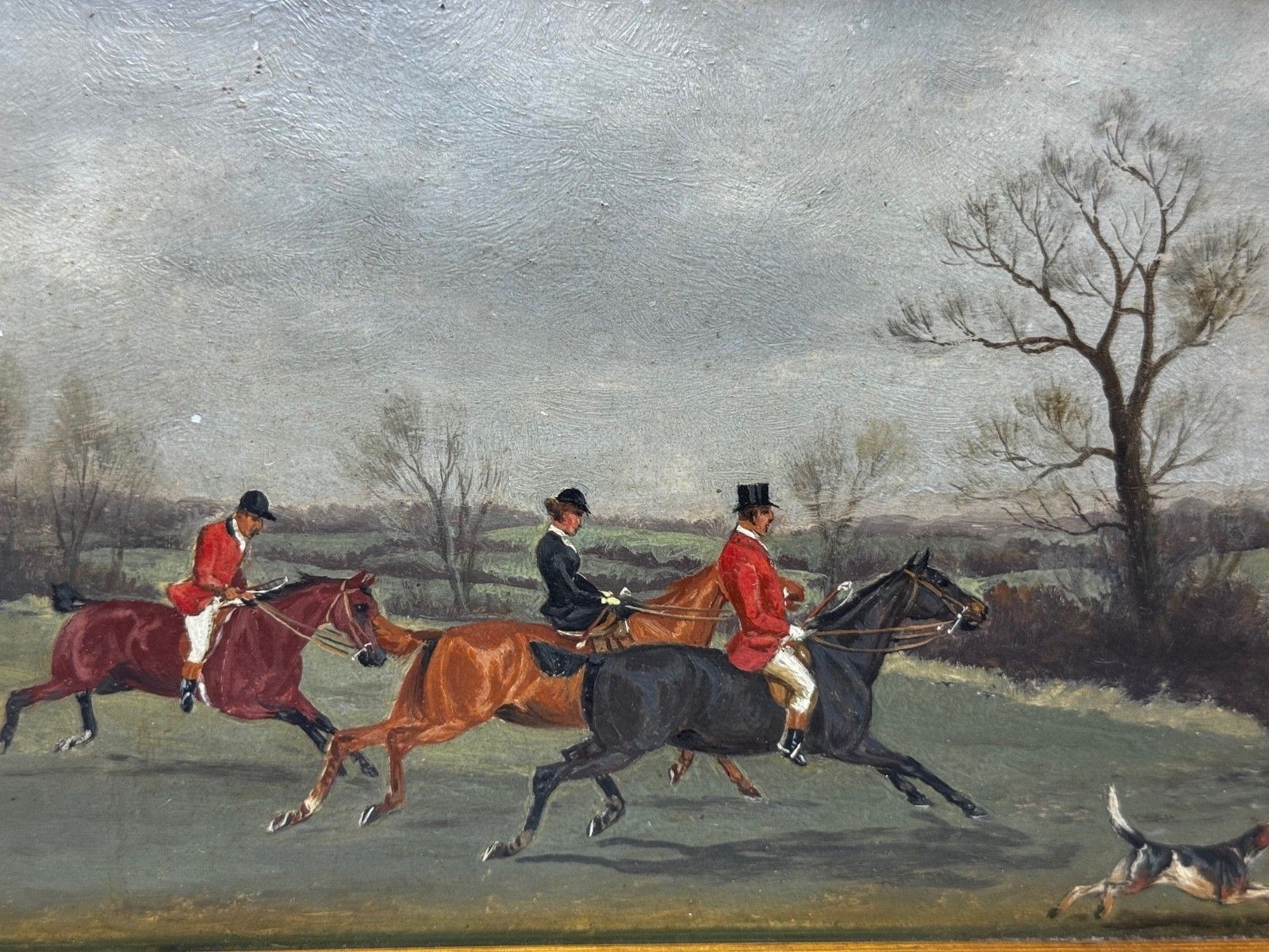 Victorian Oil Painting C1880 Full Cry (The Berkeley Hunt) By Charles Faulkner photo for sale