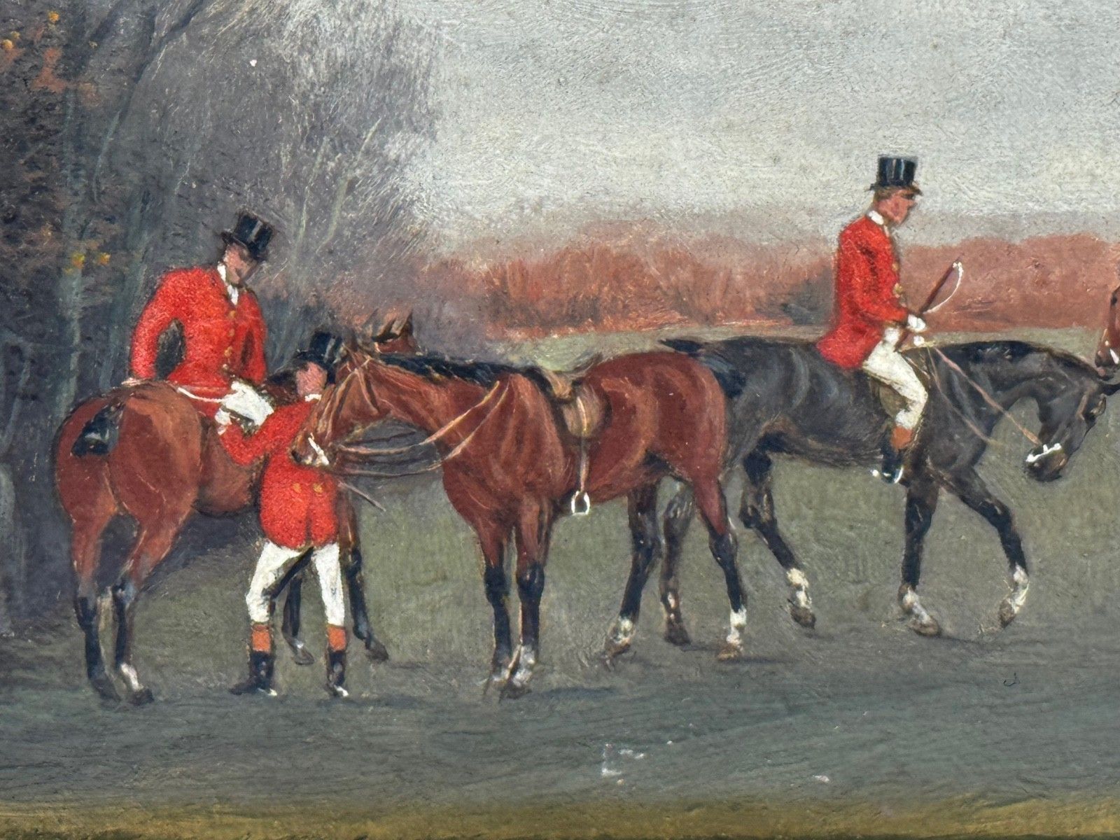 photo buy Victoriaans schilderij "The Meet" (The Berkeley Hunt) ca. 1880, Charles Faulkner