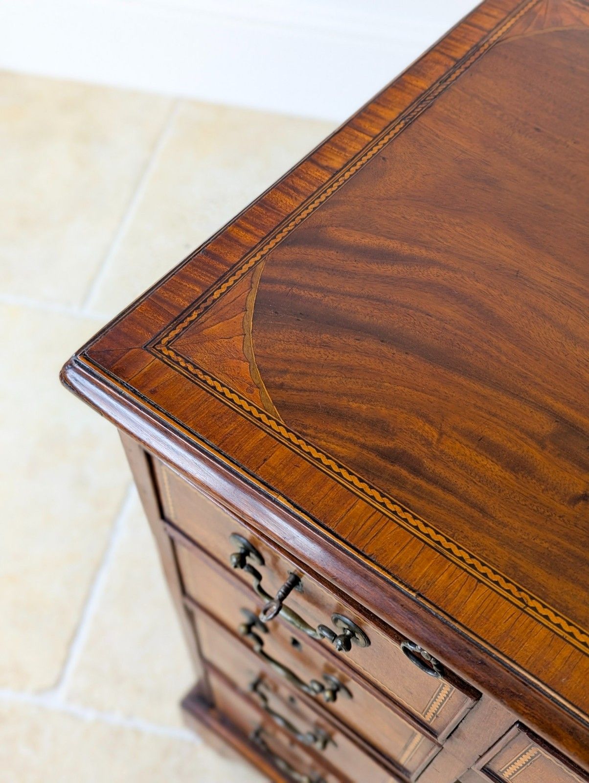 Antique Georgian Sheraton Mahogany Kneehole Desk C.1790 photo Furniture