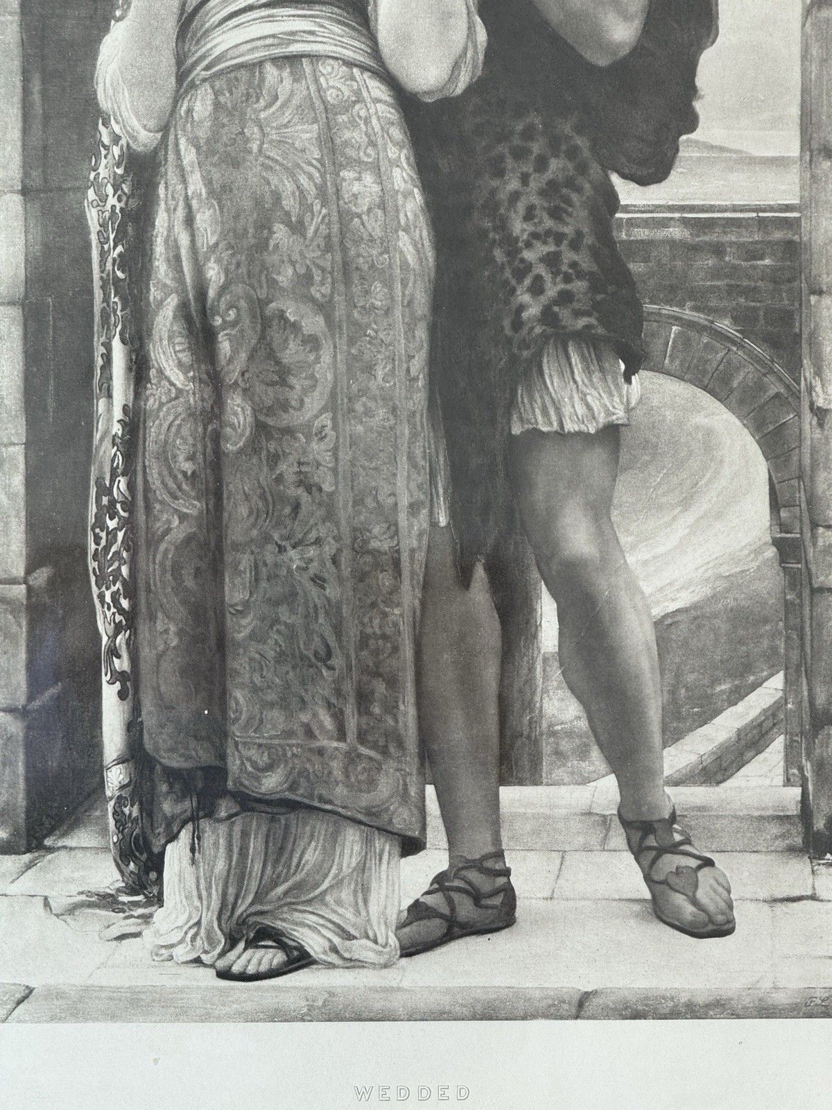 Antique Framed Photogravure "Wedded", After Painting By Lord Leighton 1920 photo Art