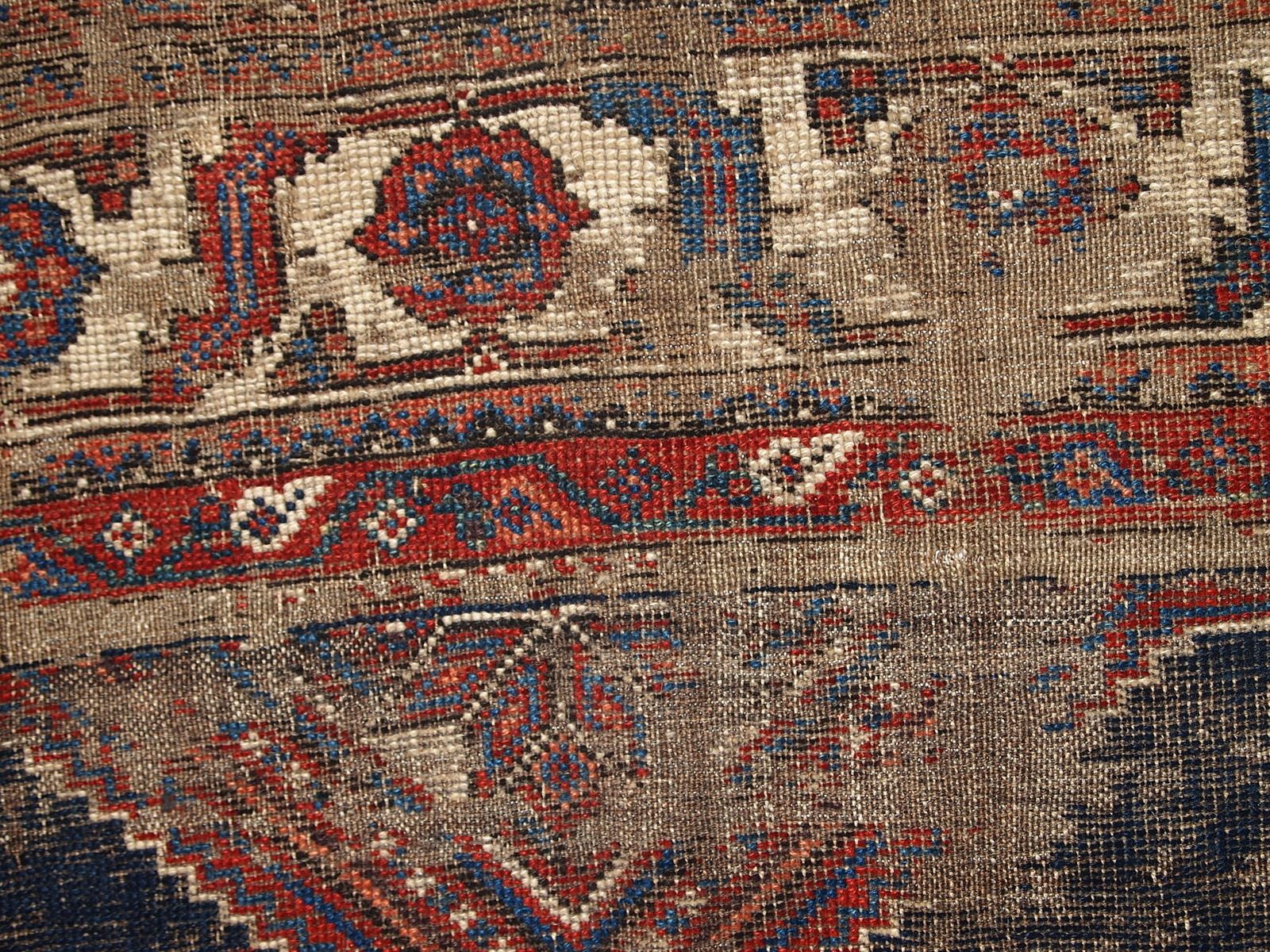 photo for sale Handmade Antique Distressed Tribal Wool Rug — 4'9" × 11'2" — 1900s