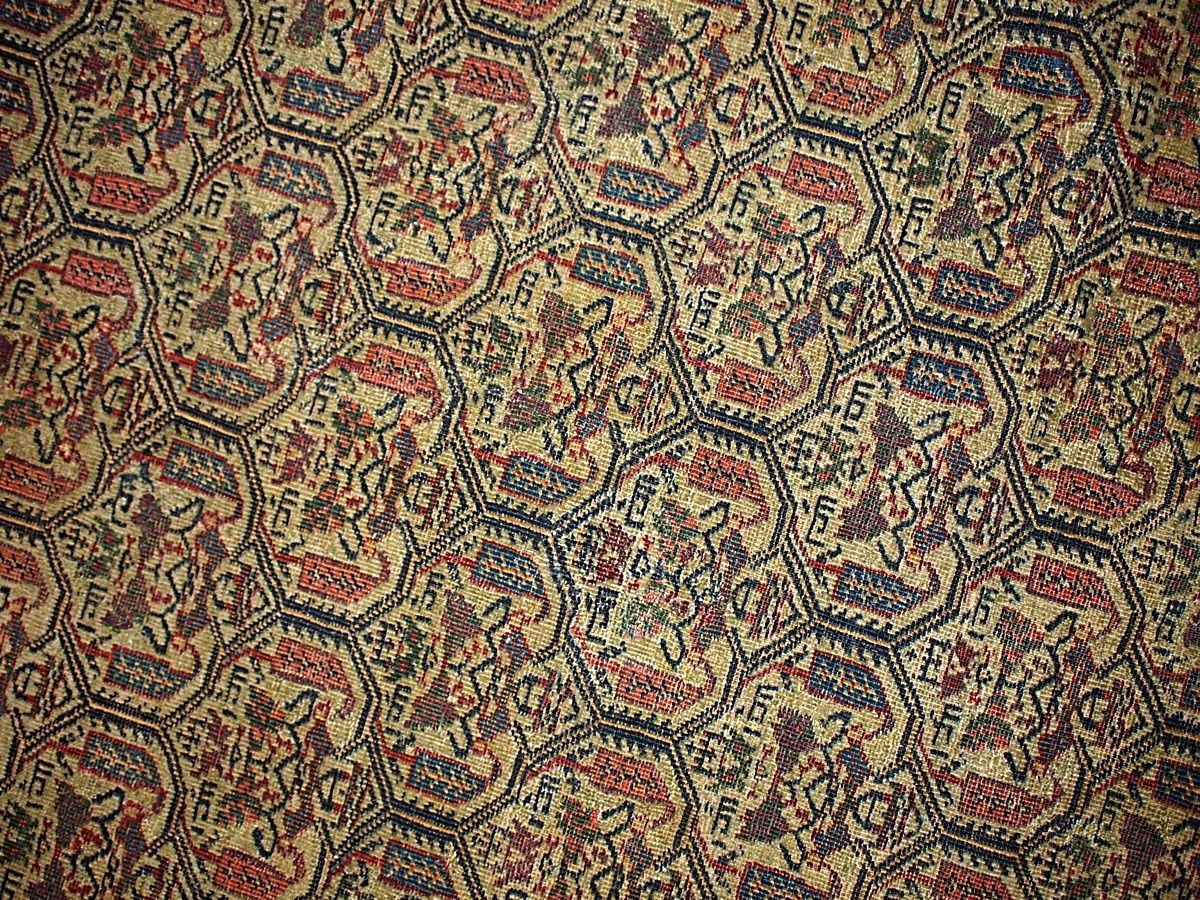 Tapis en laine d'époque, fait main, à décor de jardin - 131 × 195 cm - années 1860 photo furniture