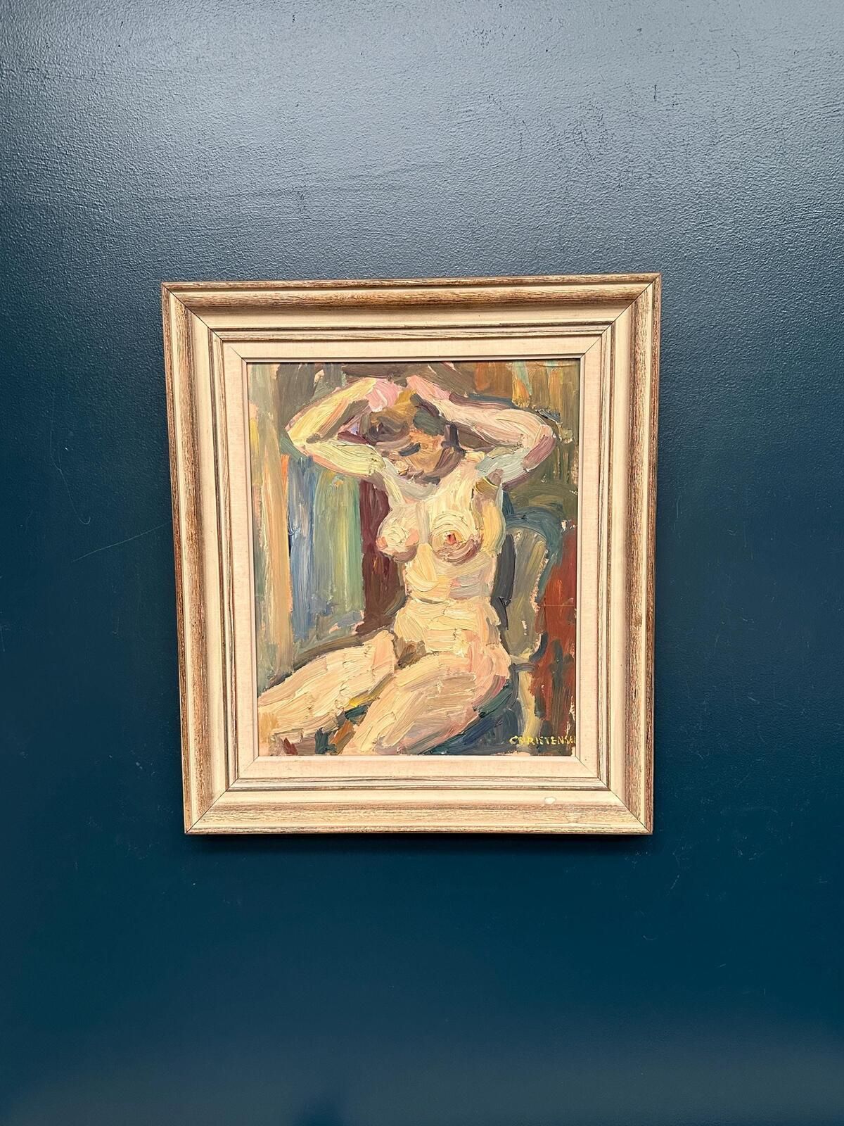 “Nude” By Gunnar Christenson (1895–1979). Painting. photo vintage