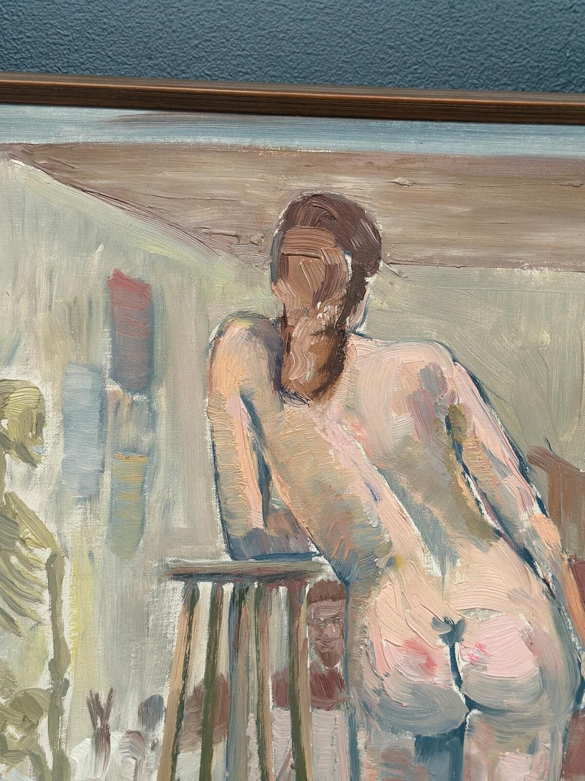 “Female Model In The Studio” By Olle C – Dated 1977 Oil On Canvas. photo Art