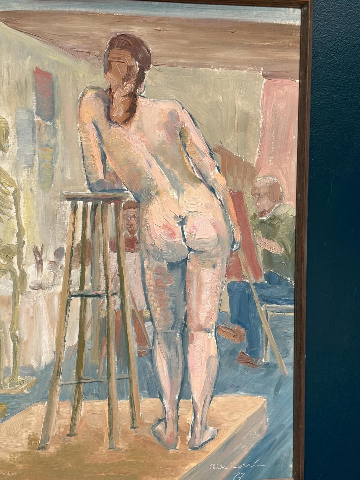 “Female Model In The Studio” By Olle C – Dated 1977 Oil On Canvas. photo 425.0
