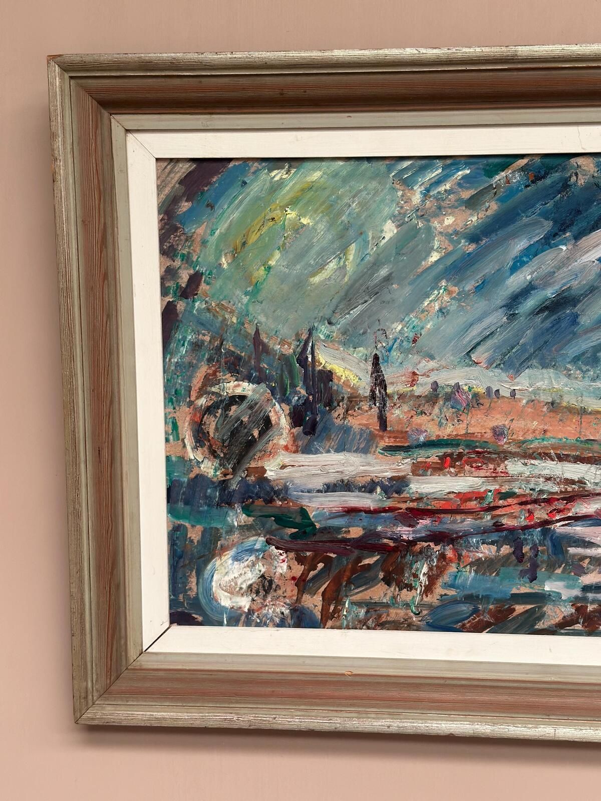 photo vintage “The Harbor Arches” Oil On Canvas Painting.