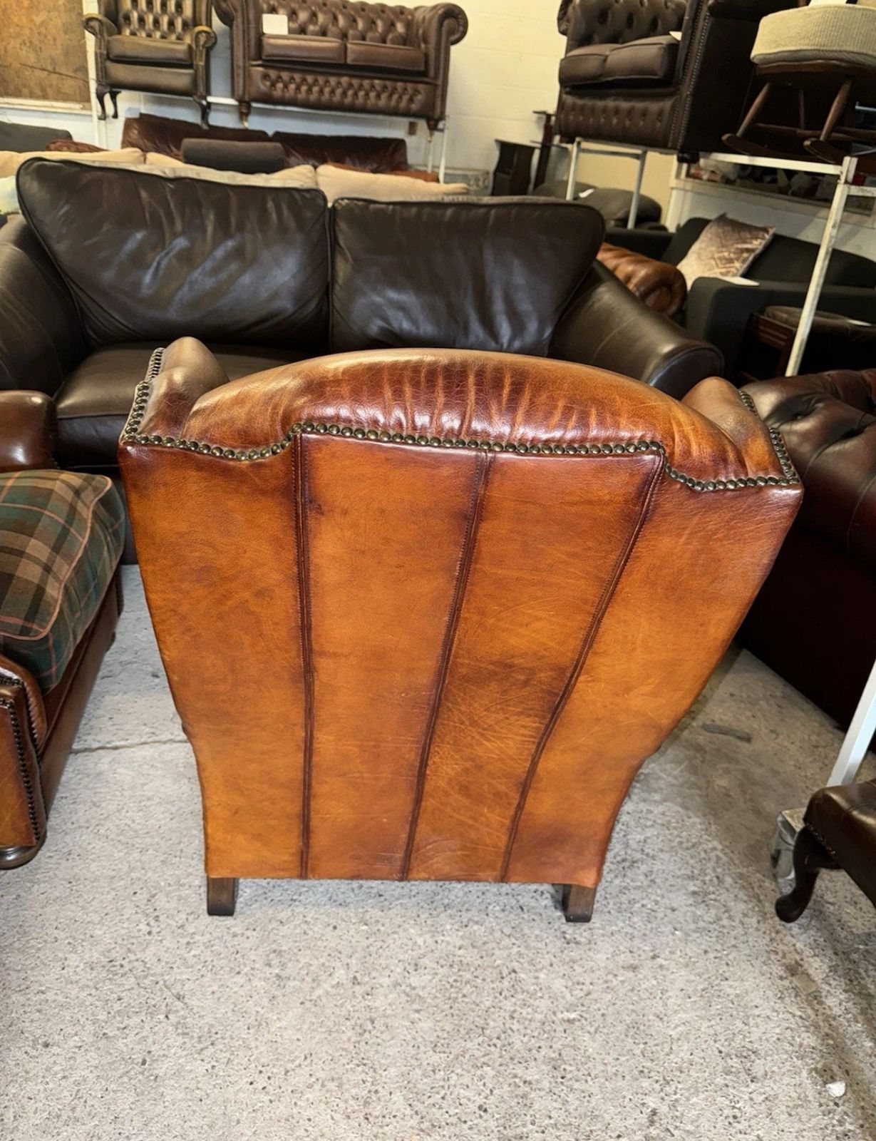 Tetrad Tan Real Leather Wingback Chair photo buy