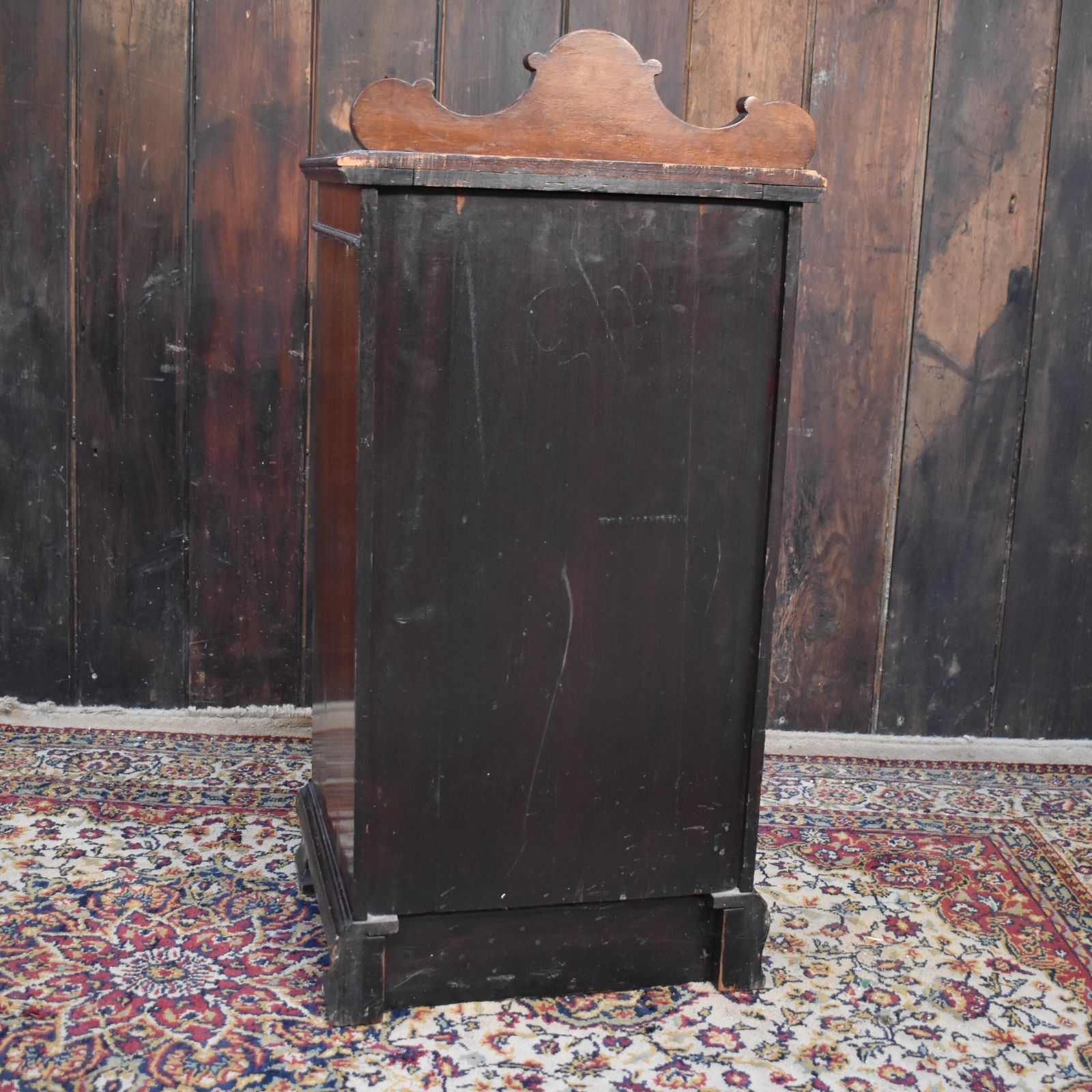 Furniture Antique Mahogany Ornate Trellis Carved Nightstand Pot Cupboard Bedside Cabinet photo