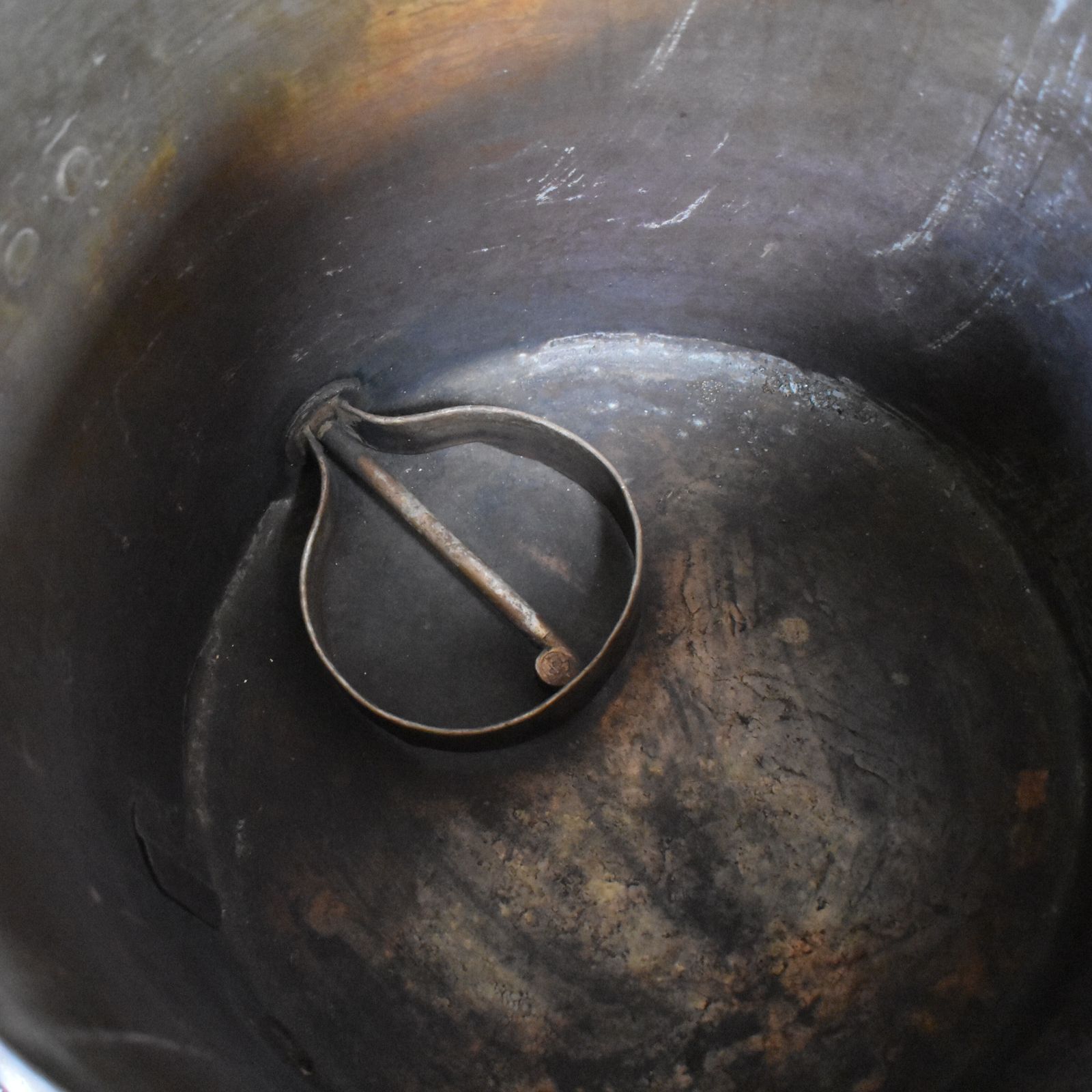 photo for sale Antique 19th Century Heavy Copper & Brass Campaign Heater Cooking Vessel Urn