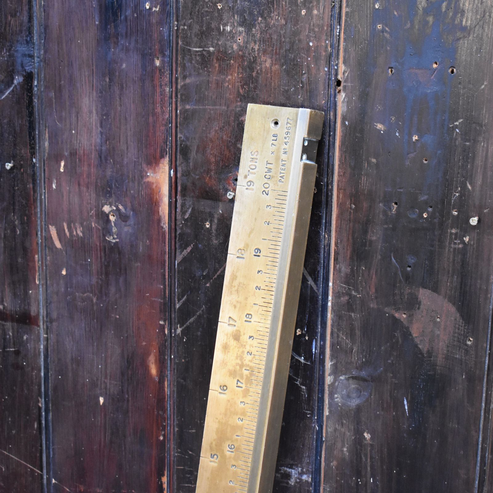 Antique Shipping Hundredweight Brass Volume Measuring Ruler Freight Rate Beam photo Home Decor