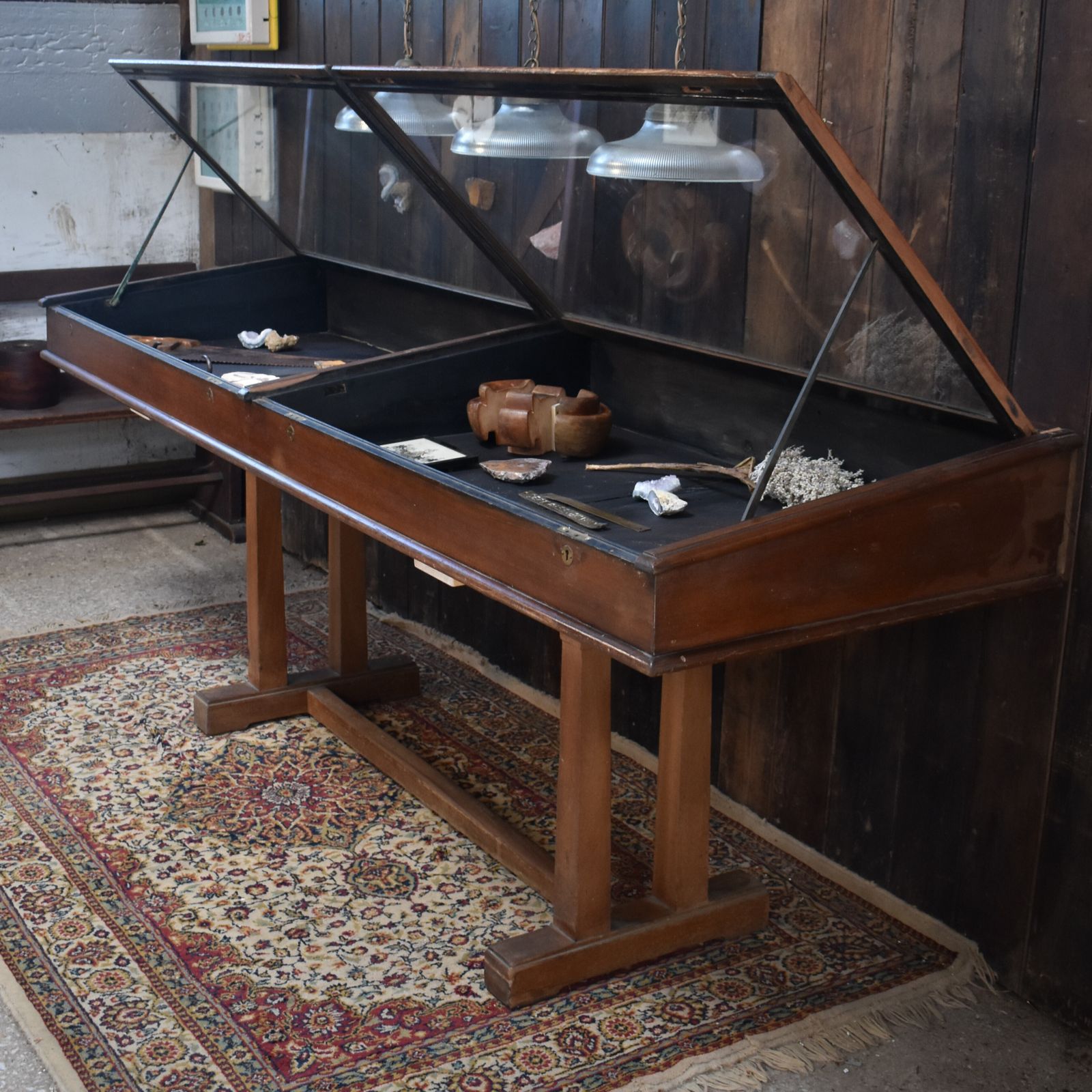 Antique Victorian Mahogany Museum Shop Lift Up Glass Counter Top Display Cabinet photo buy