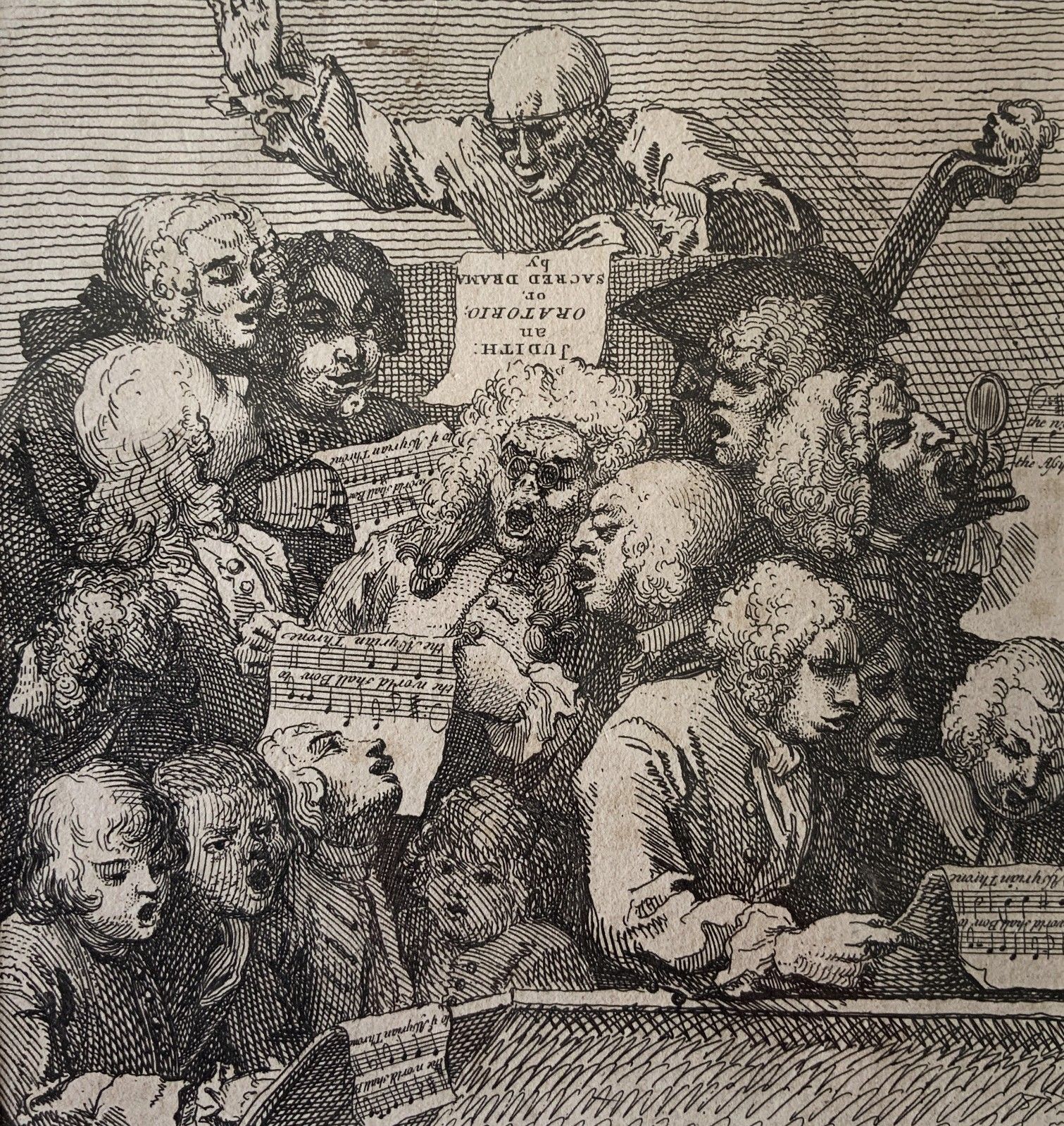 After William Hogarth (1697 1764) Antique Etching 'A Chorus Of Singers' Framed photo furniture